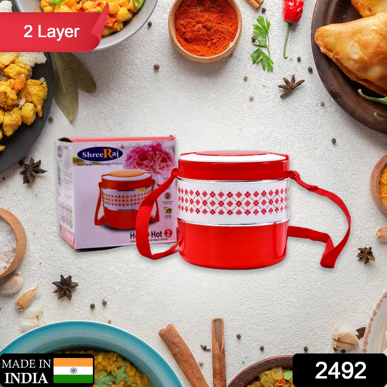 2 Layer Insulated Lunch Box Tiffin - Image 2