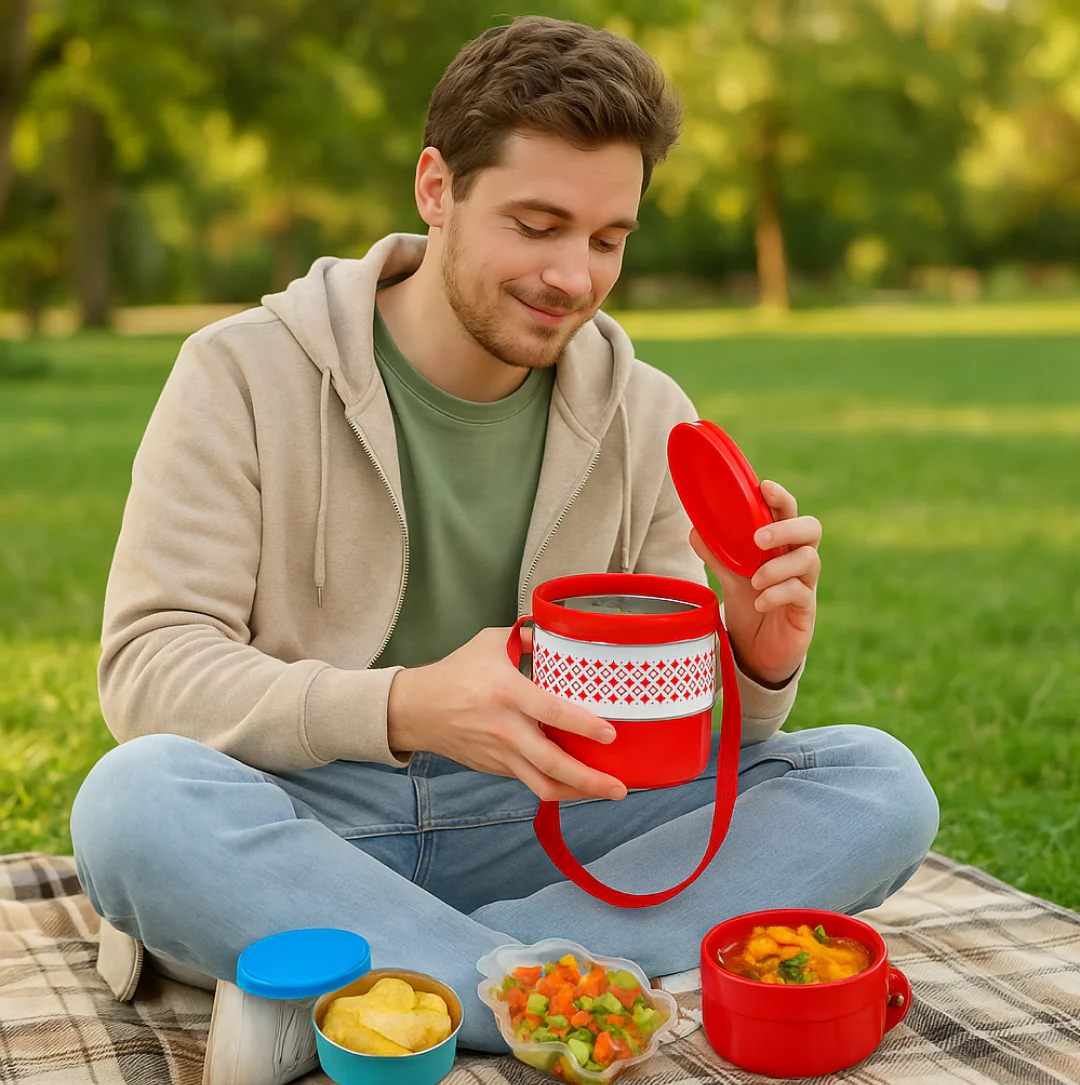 2 Layer Insulated Lunch Box Tiffin - Image 6