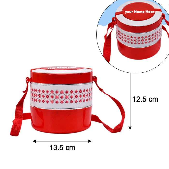Customized 2layer Adjustable Insulated Tiffin Set of 1, Blue 3 Containers Lunch Box - Image 4