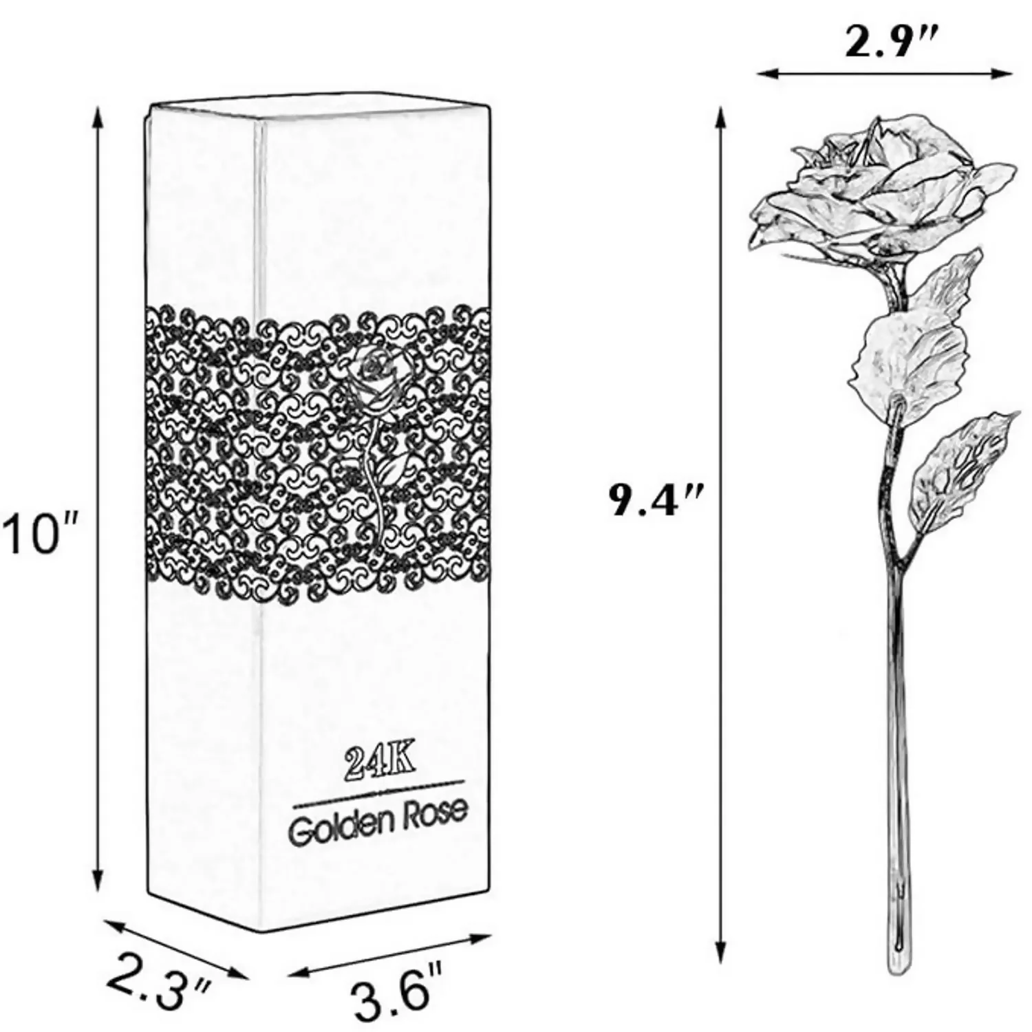Artificial Golden Rose, Valentine’s Day, Special Occasions - Image 2