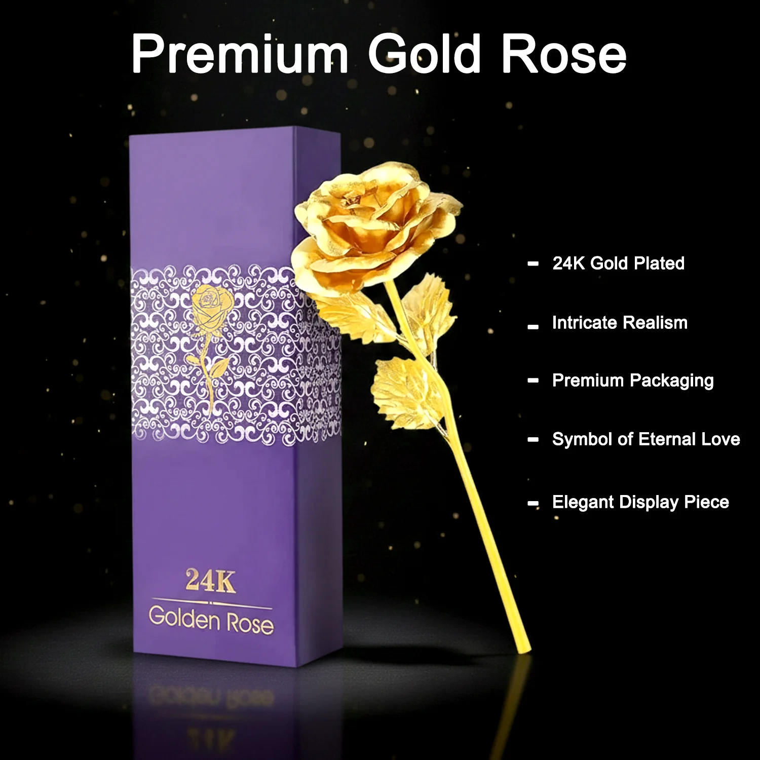 Artificial Golden Rose, Valentine’s Day, Special Occasions - Image 3