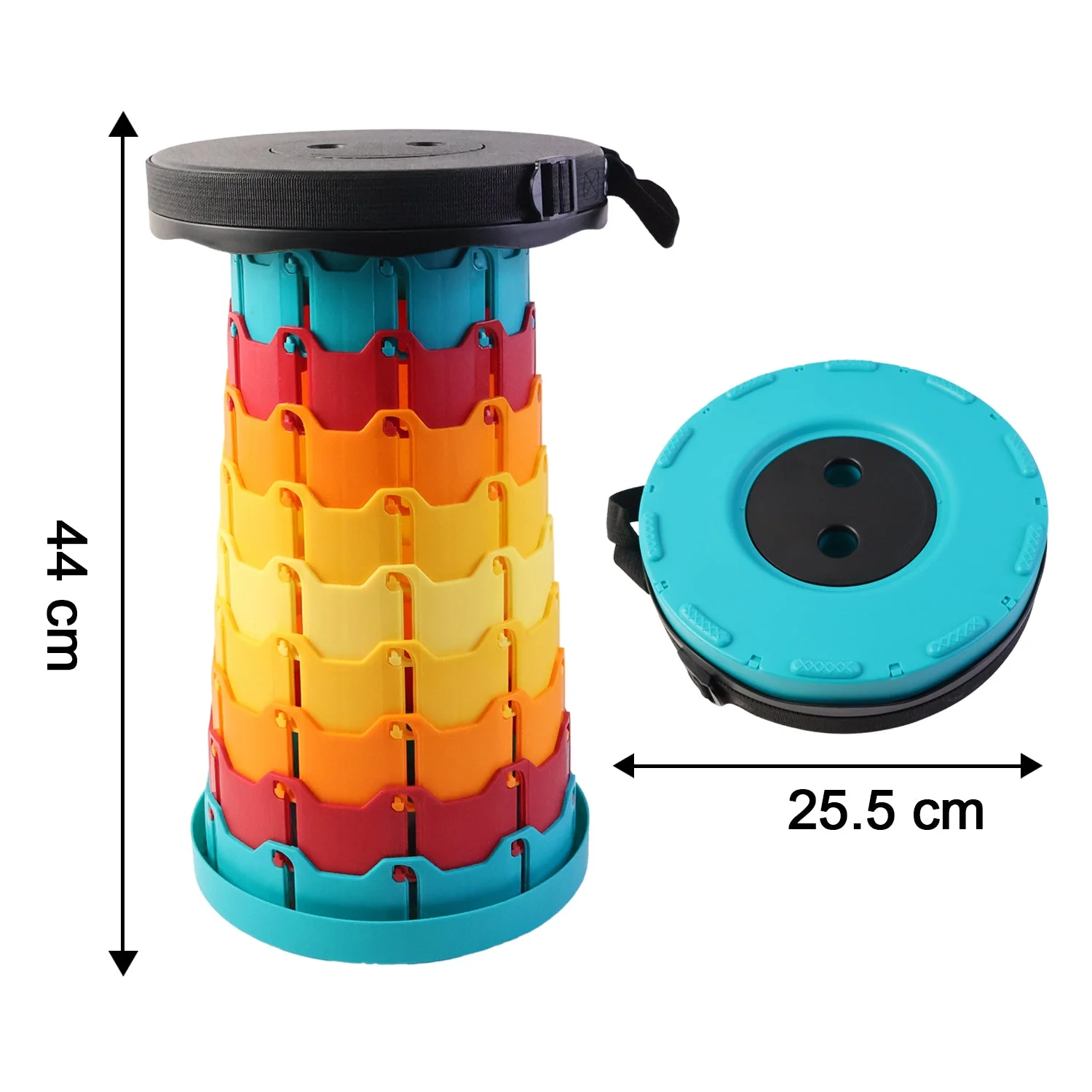 Collapsible Stool with Handle for Portable Seating (44x25.5 cm) - Image 7