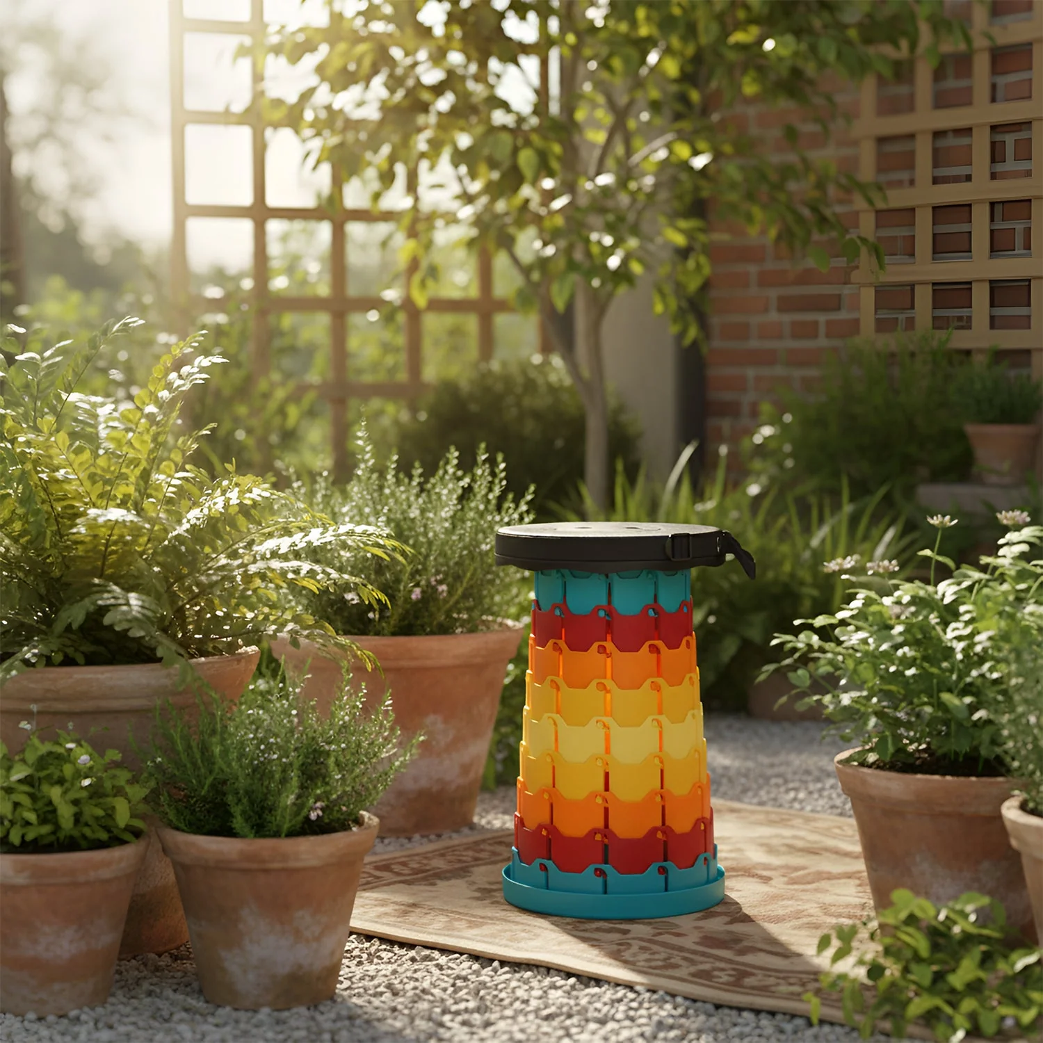 Collapsible Stool with Handle for Portable Seating (44x25.5 cm) - Image 8