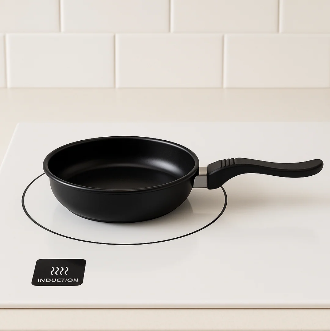 Induction Base Hard Anodized Tadka Fry Pan Nonstick - Image 6