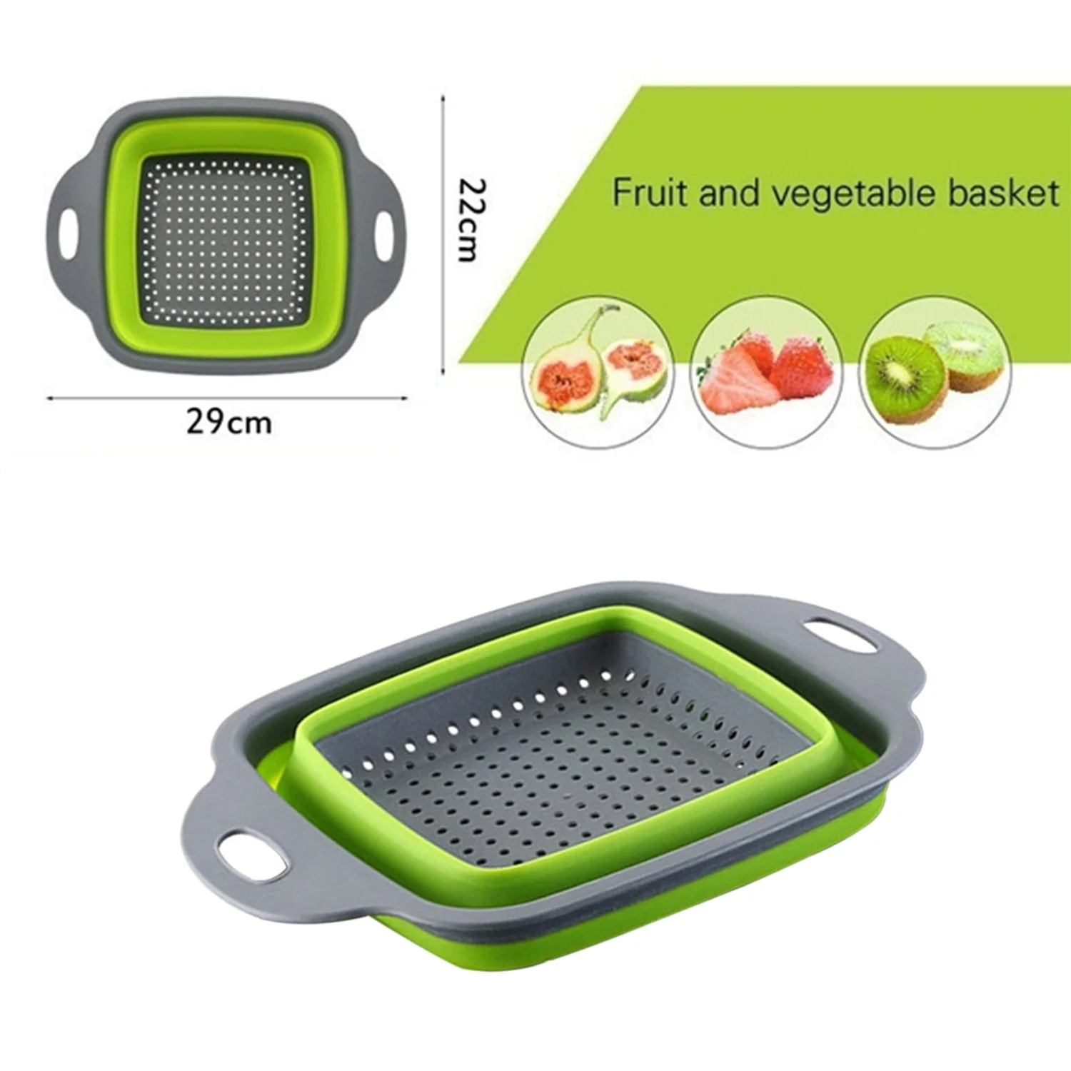 Silicone Square Plastic Folding Collapsible Durable Kitchen Sink Dish Rack - Image 3