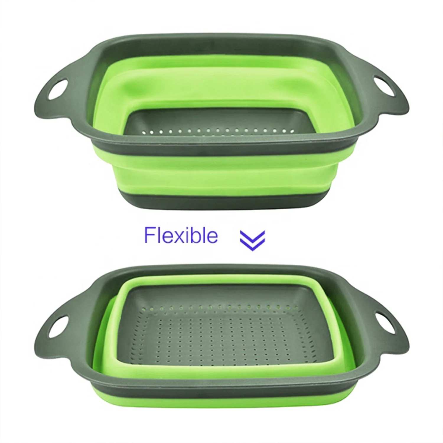 Silicone Square Plastic Folding Collapsible Durable Kitchen Sink Dish Rack - Image 5