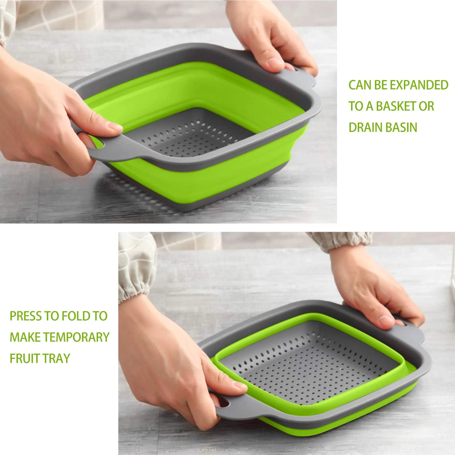 Silicone Square Plastic Folding Collapsible Durable Kitchen Sink Dish Rack - Image 7