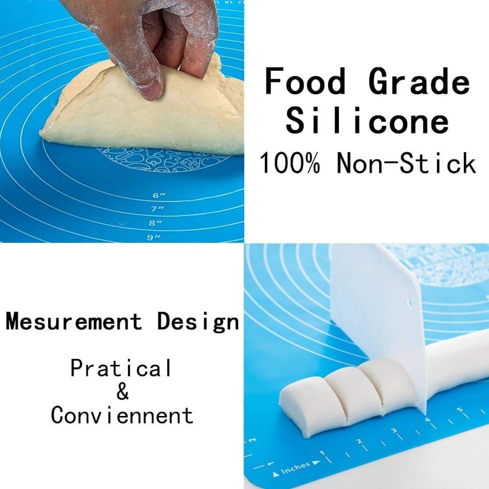 Mat, Rolling Mat Silicone Baking Mat Fondant Mat Sheet Chapati - Image 3