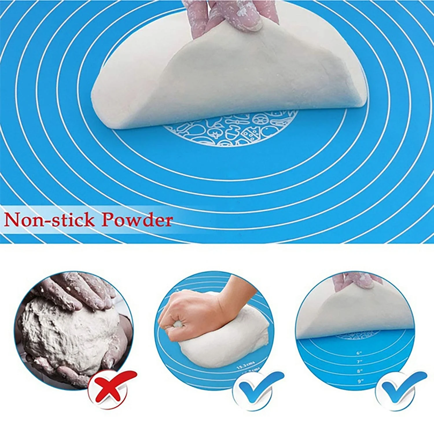 Mat, Rolling Mat Silicone Baking Mat Fondant Mat Sheet Chapati - Image 7