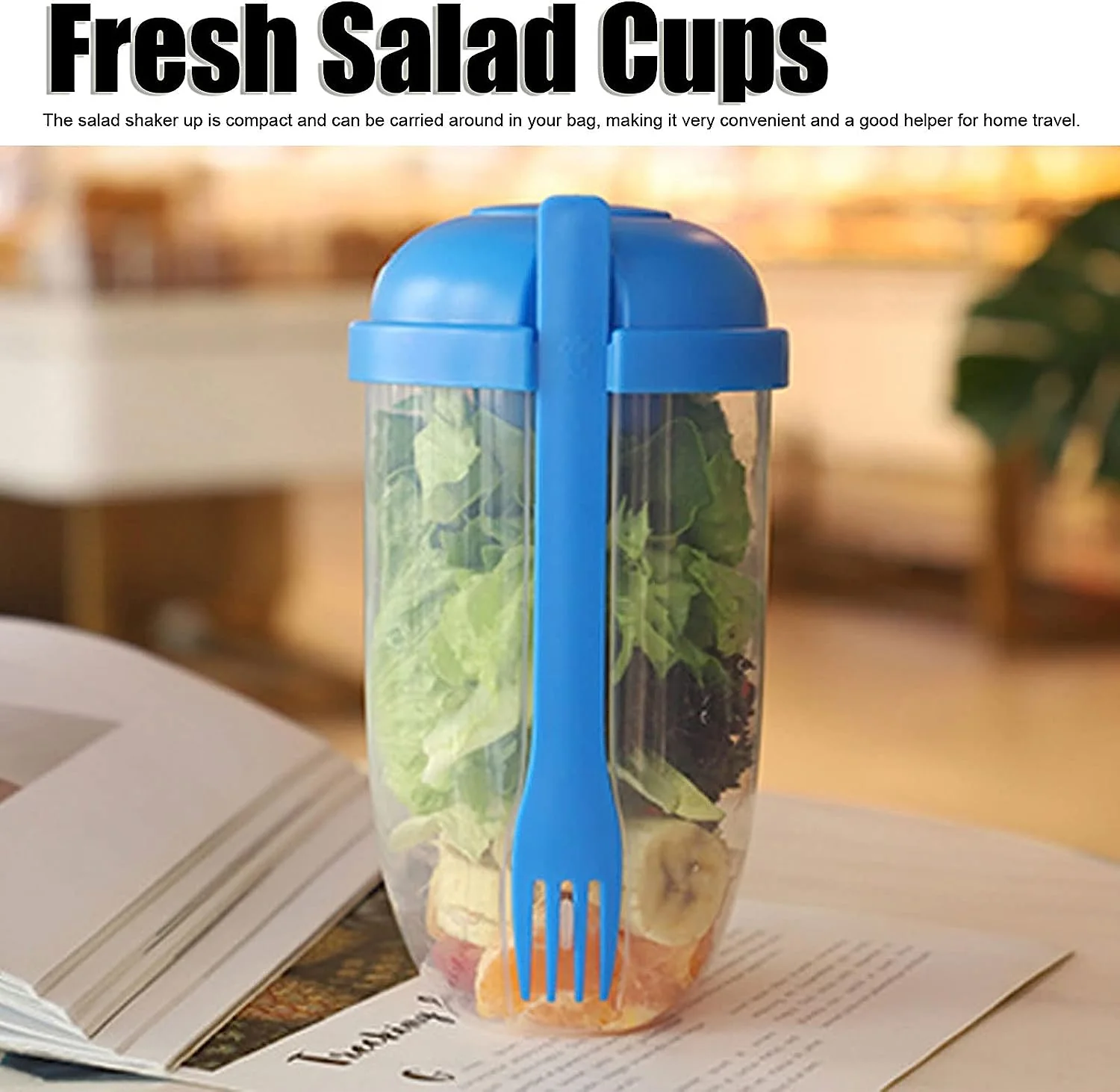 Fruit and Vegetable Salad Cups Easy Clean Salad Mixing Cup (1Pc) - Image 5