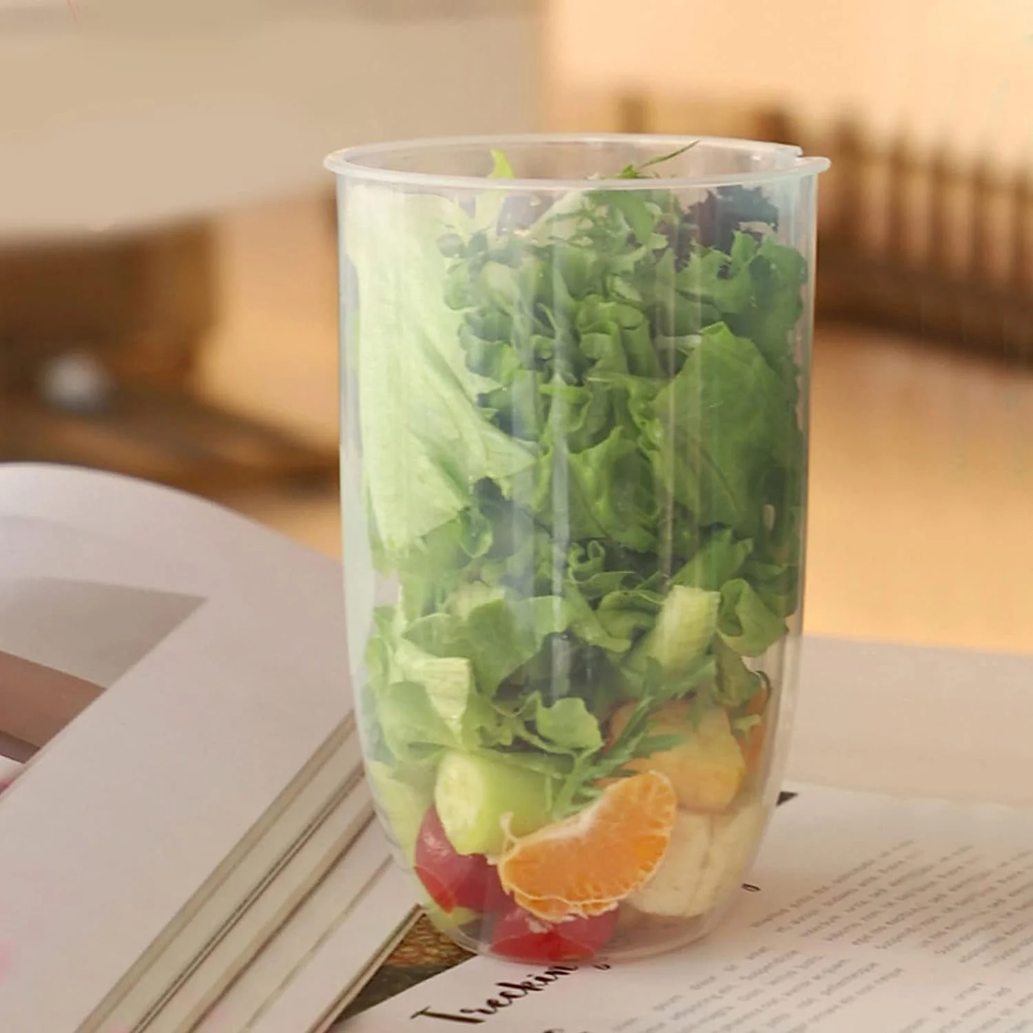 Fruit and Vegetable Salad Cups Easy Clean Salad Mixing Cup (1Pc) - Image 6