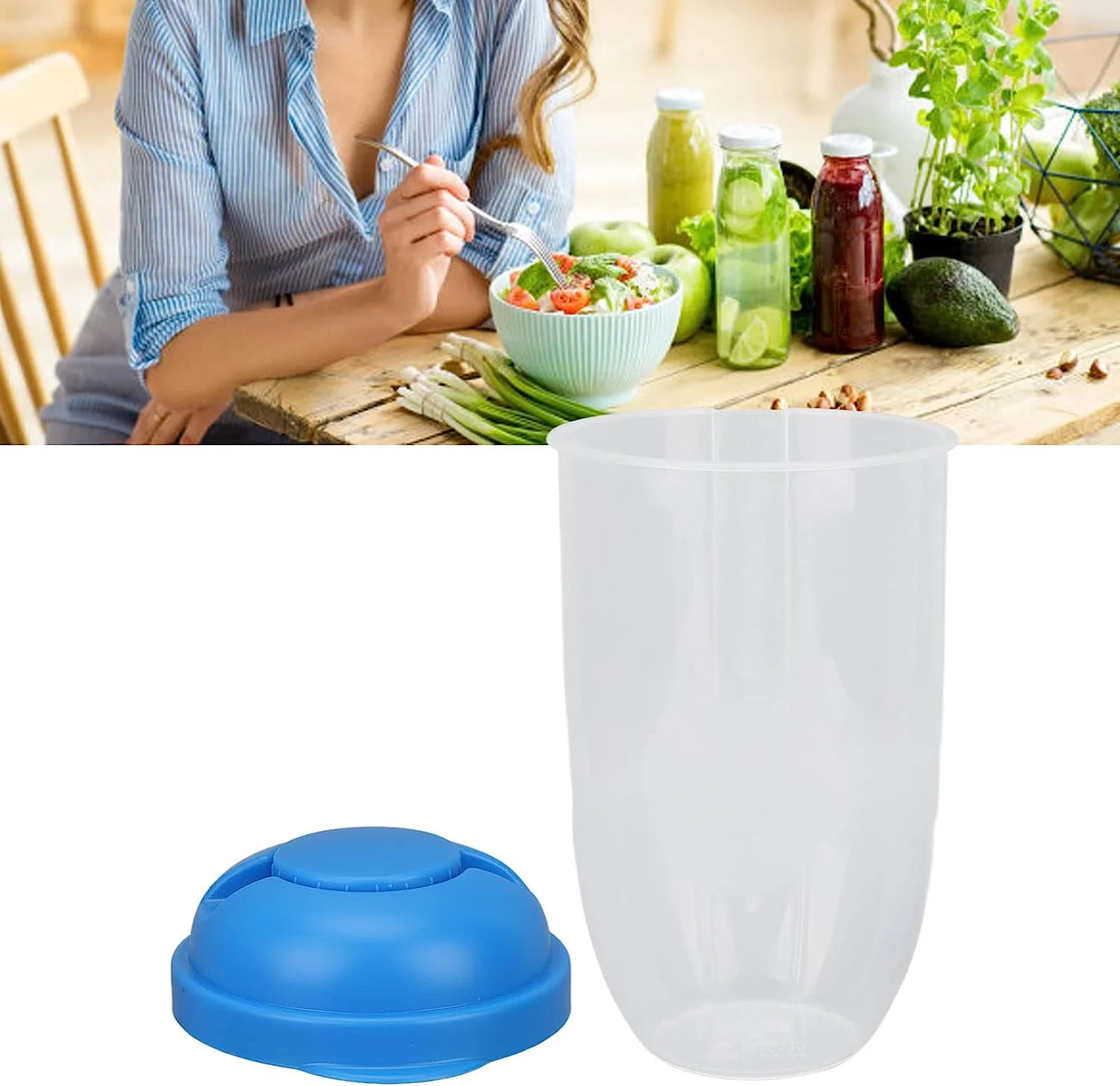 Fruit and Vegetable Salad Cups Easy Clean Salad Mixing Cup (1Pc) - Image 9