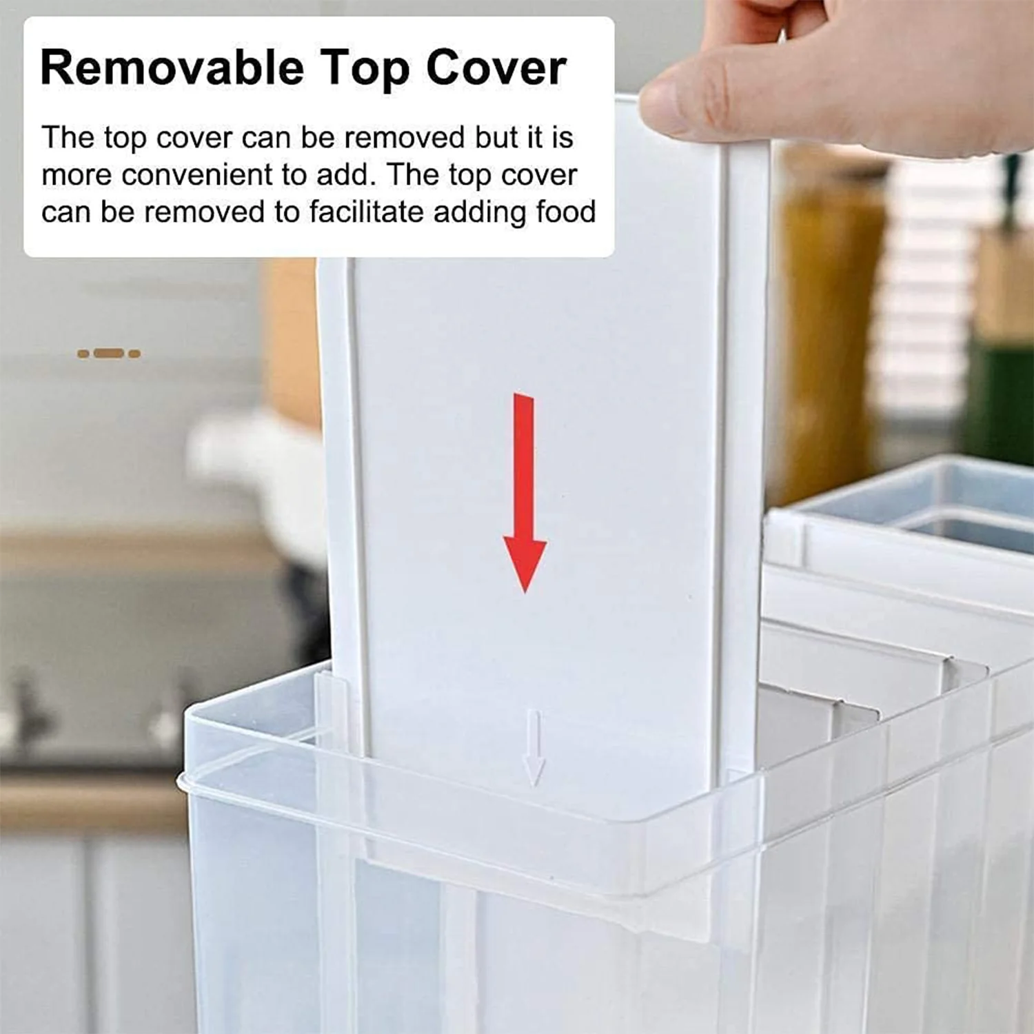 Easy Flow Cereal Dispenser for Kitchen 3 in 1 Push Button Wall Mount Container - Image 8