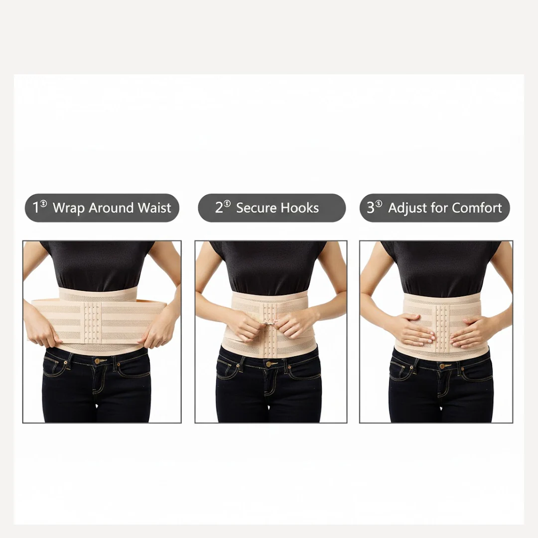 2 Hooks Waist Trimmer Belt Shaper Cincher Trimmer Body shape - (L) - Image 2
