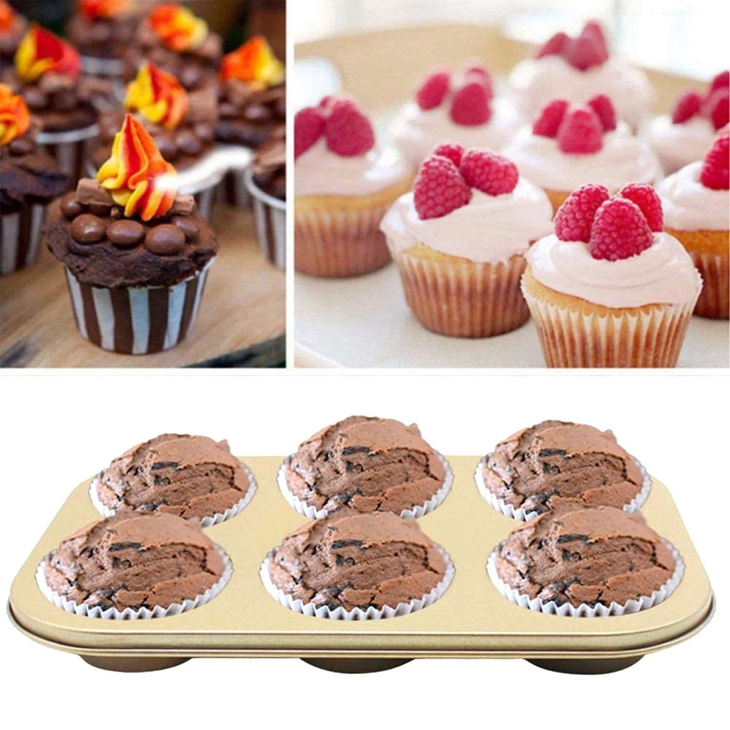 Round Shape Carbon steel Muffin Cupcake Mould Case Bakeware - Image 3