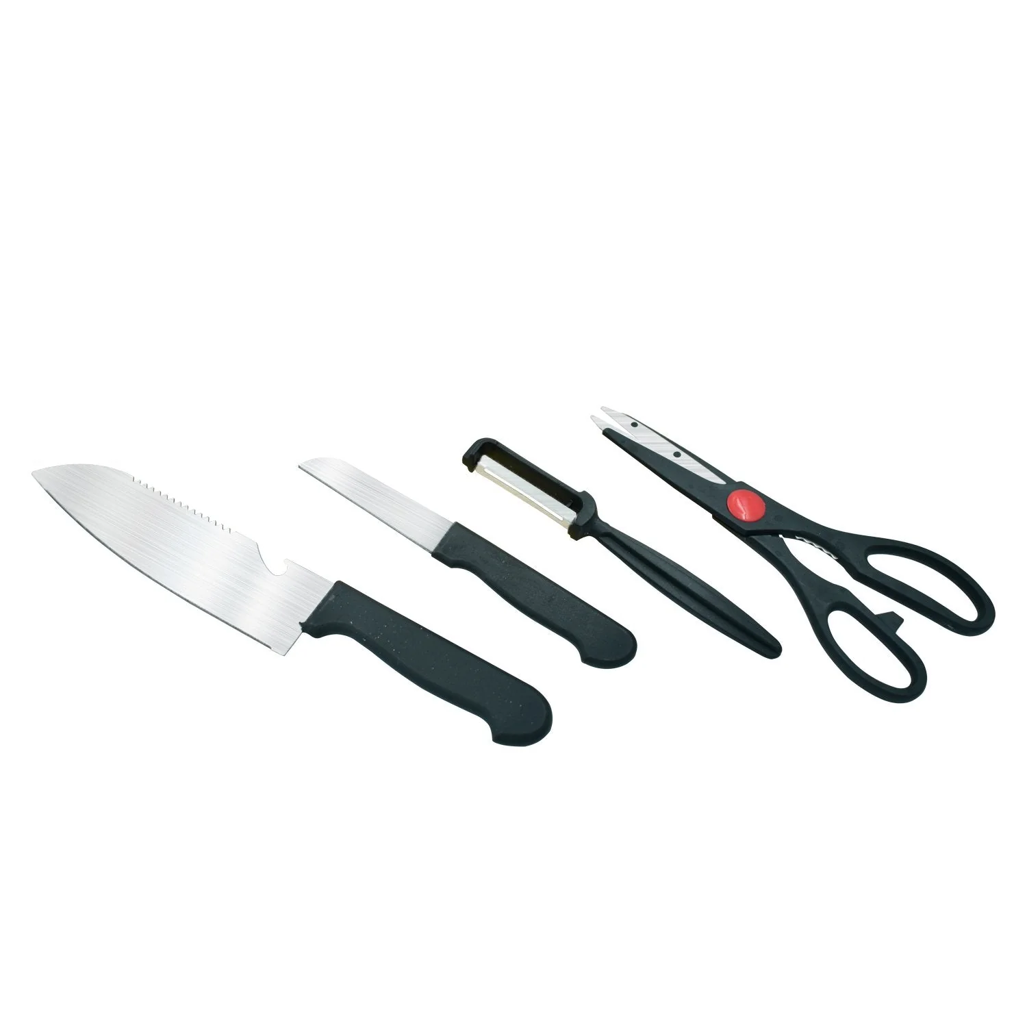Stainless Kitchen Tool Set – Butcher Knife, Standard Knife, Peeler & Scissor (4 Pcs) - Image 5