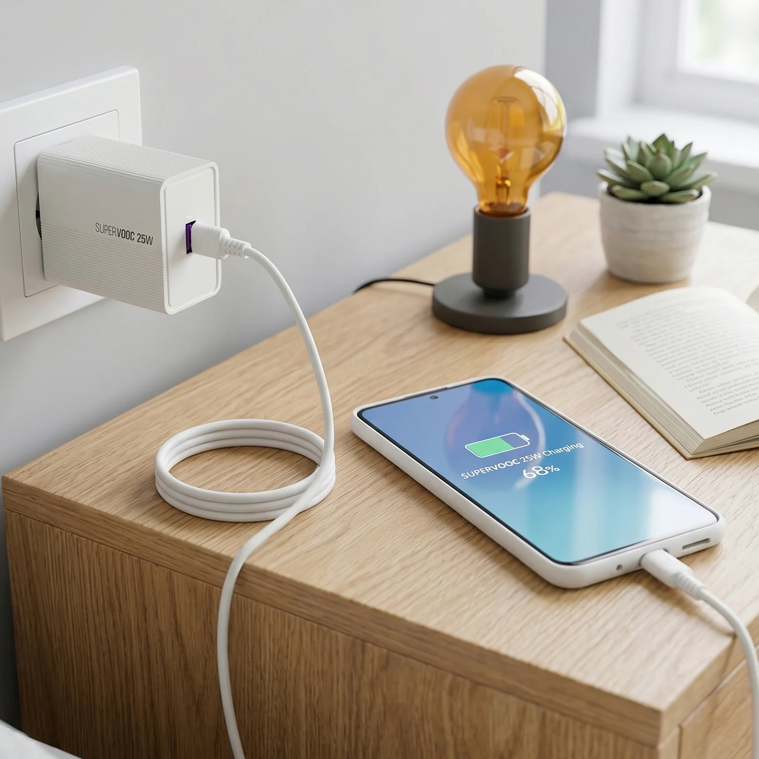 25W High Speed Single USB Fast Wall Charger Adapter with Micro USB Cable - Image 8
