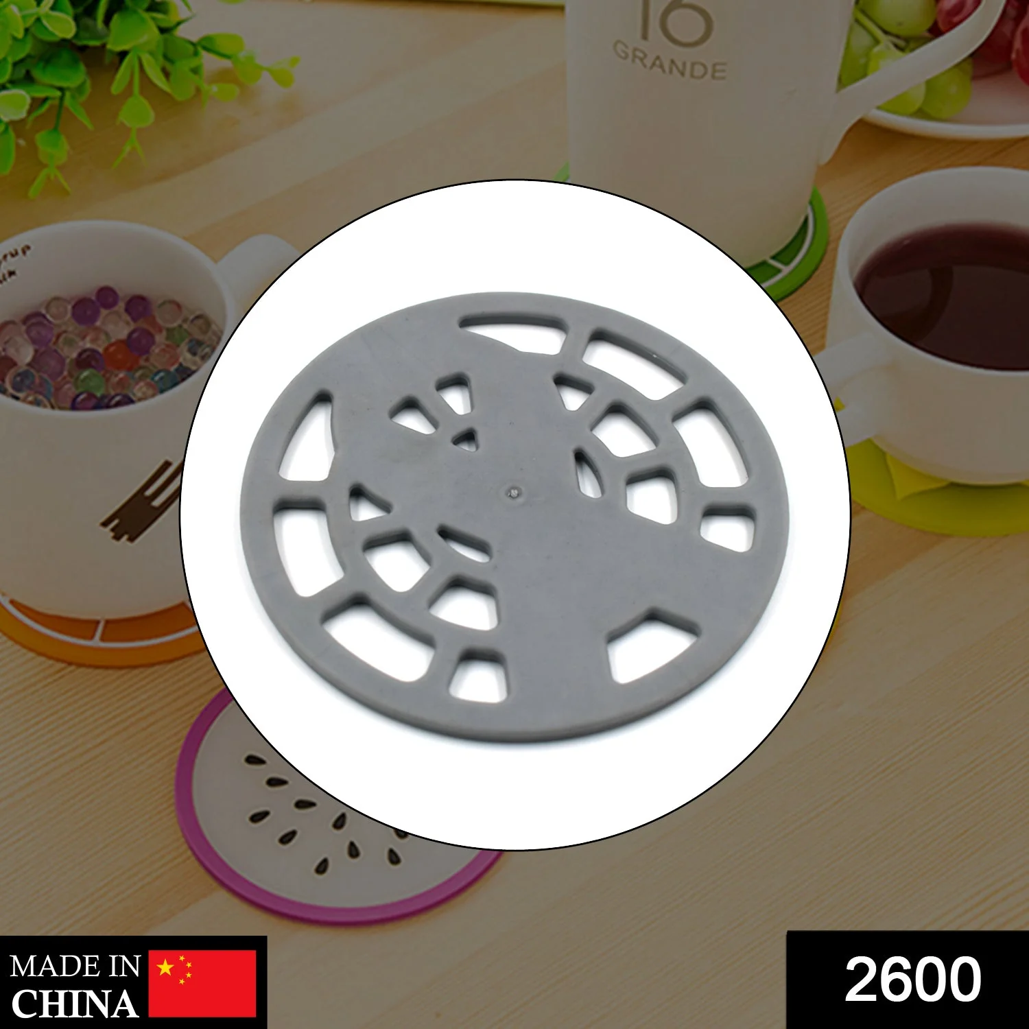1Pc Silicone Fancy Coaster holding bowls and utensils including all kitchen purposes. - Image 2