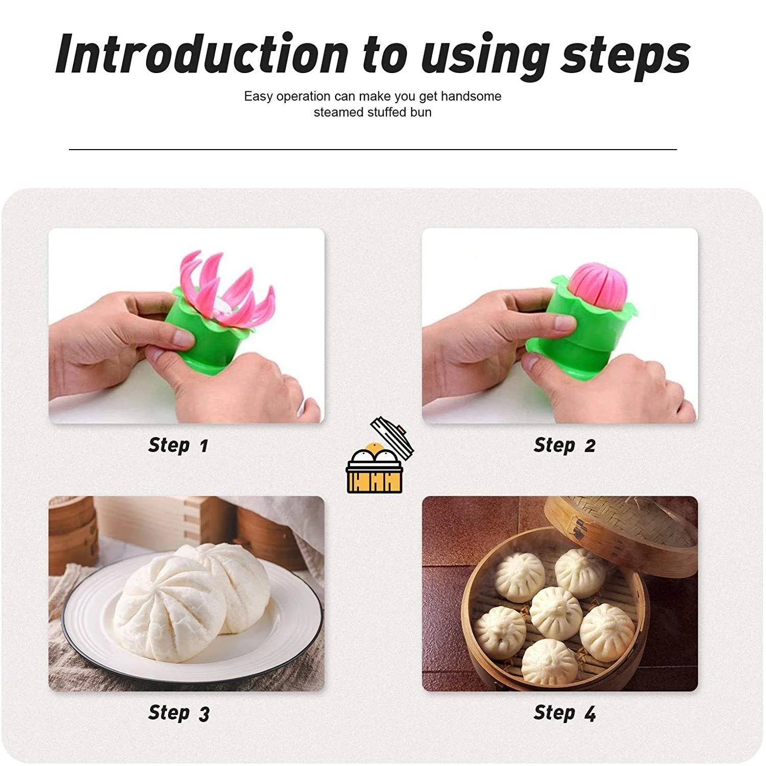 Momos Maker Plastic Mold with Filling Spoon Steamed Bun Dumpling Maker Cooking Tool - Image 6