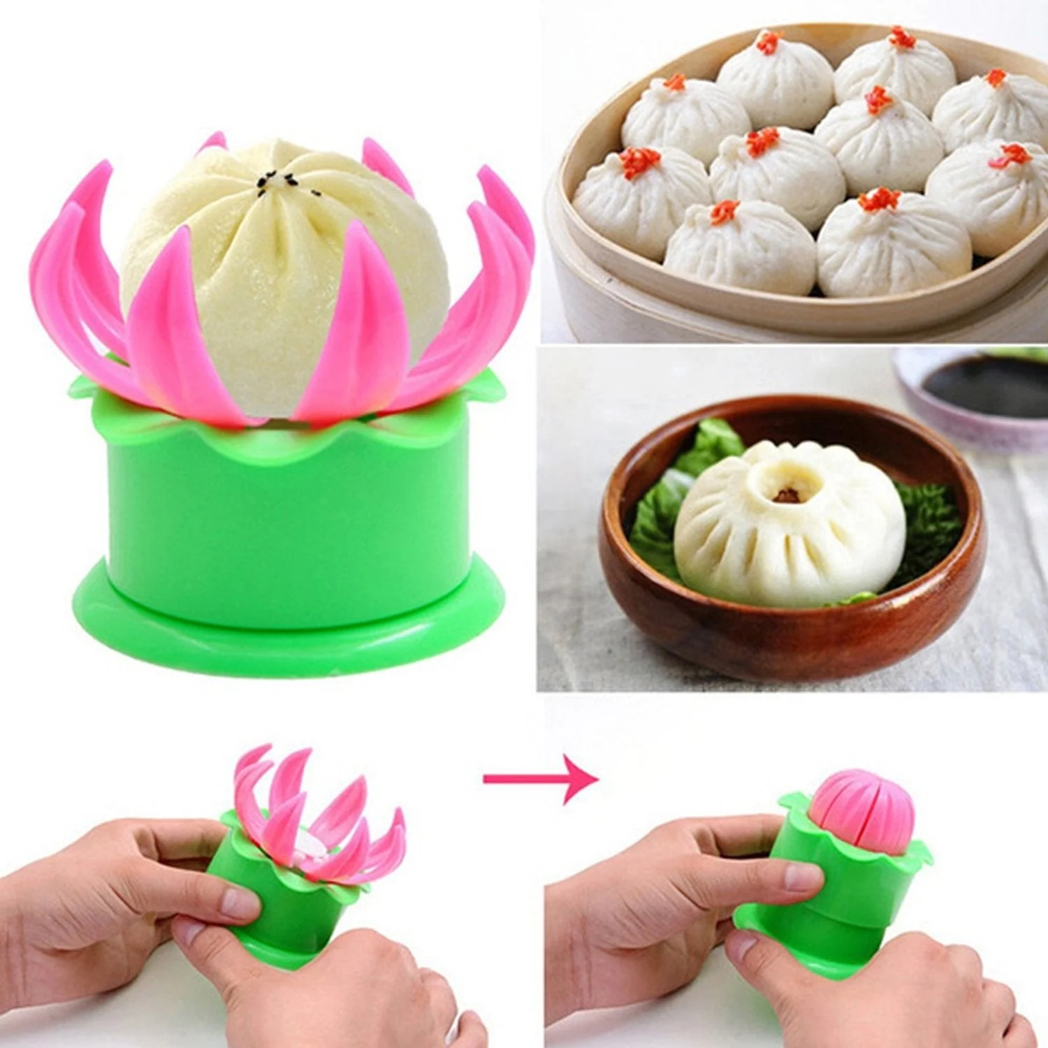 Momos Maker Plastic Mold with Filling Spoon Steamed Bun Dumpling Maker Cooking Tool - Image 7