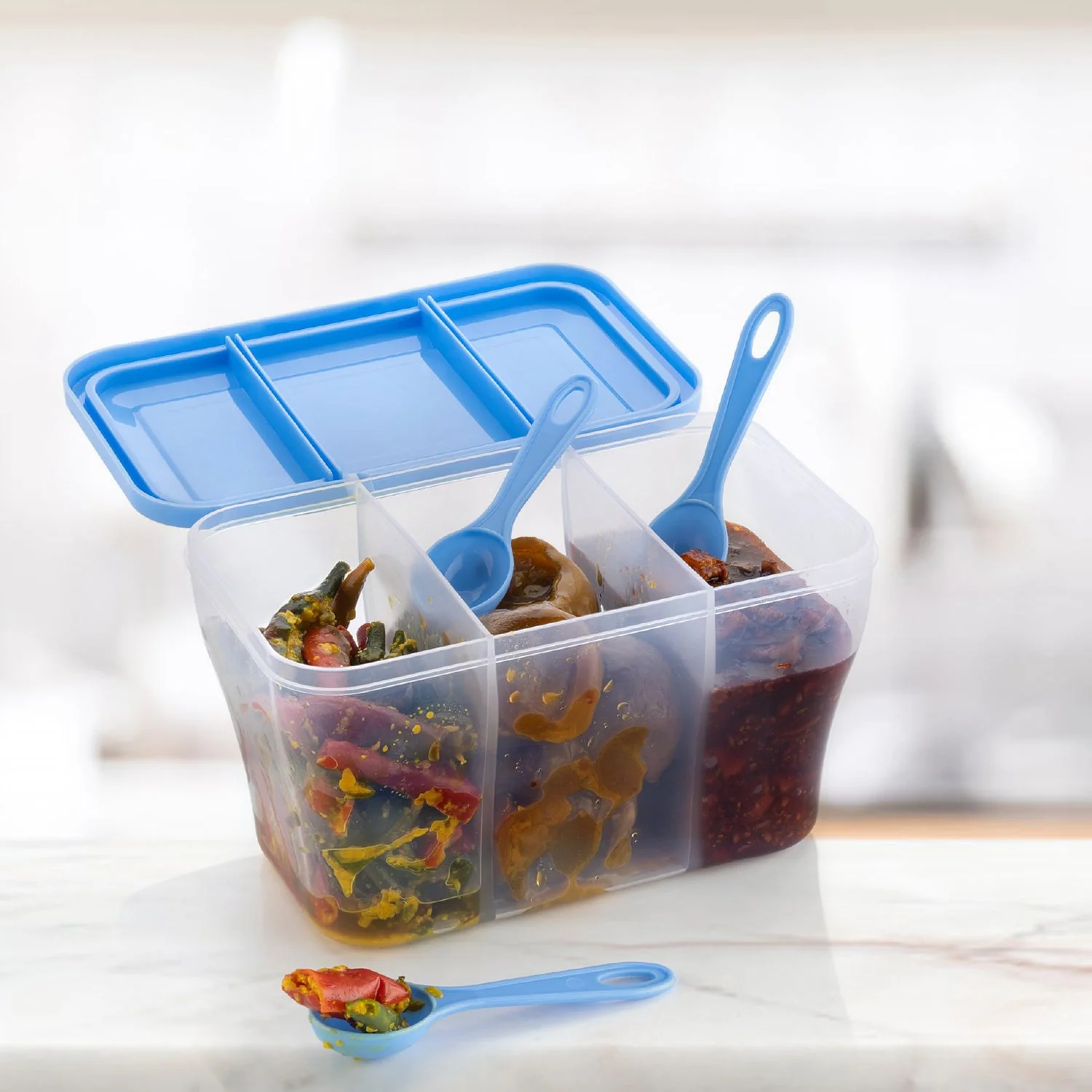 Plastic Square Storage Organiser Container (750ML Capacity) - Image 9