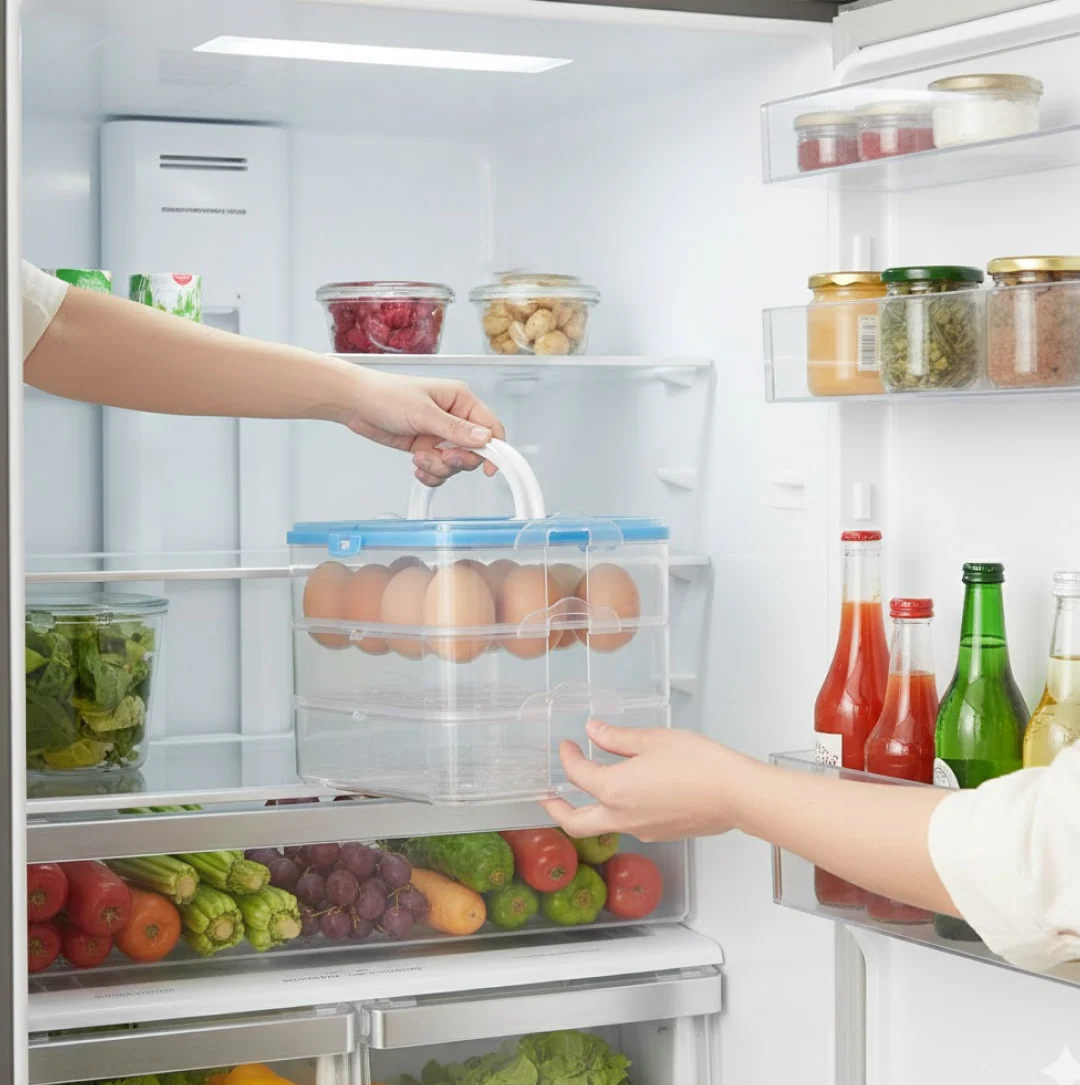 3-Layer Plastic Refrigerator Egg Storage Box (36 Grid) - Image 2