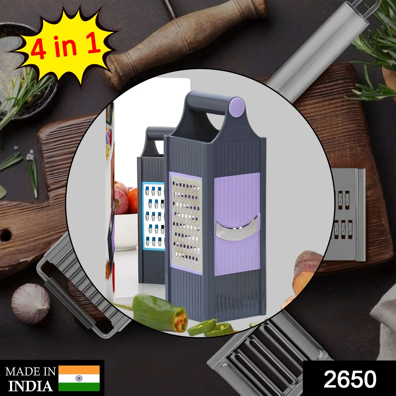 4 In 1 Plastic Vegetable And Fruit Grater And Slicer For Kitchen - Image 2
