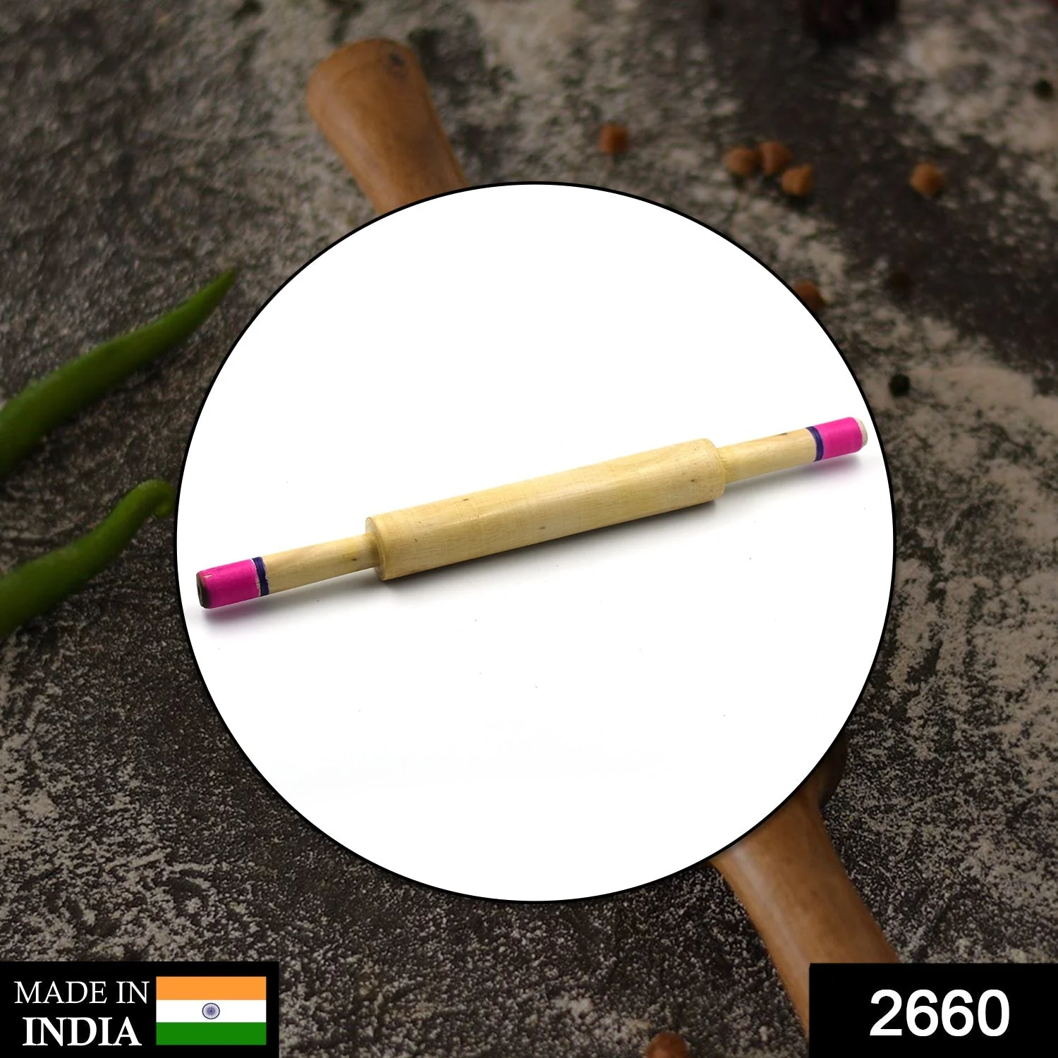 Wooden Roti Maker Belan Used Home Purposes Including Making Rotis Etc. (Belan Only) - Image 2