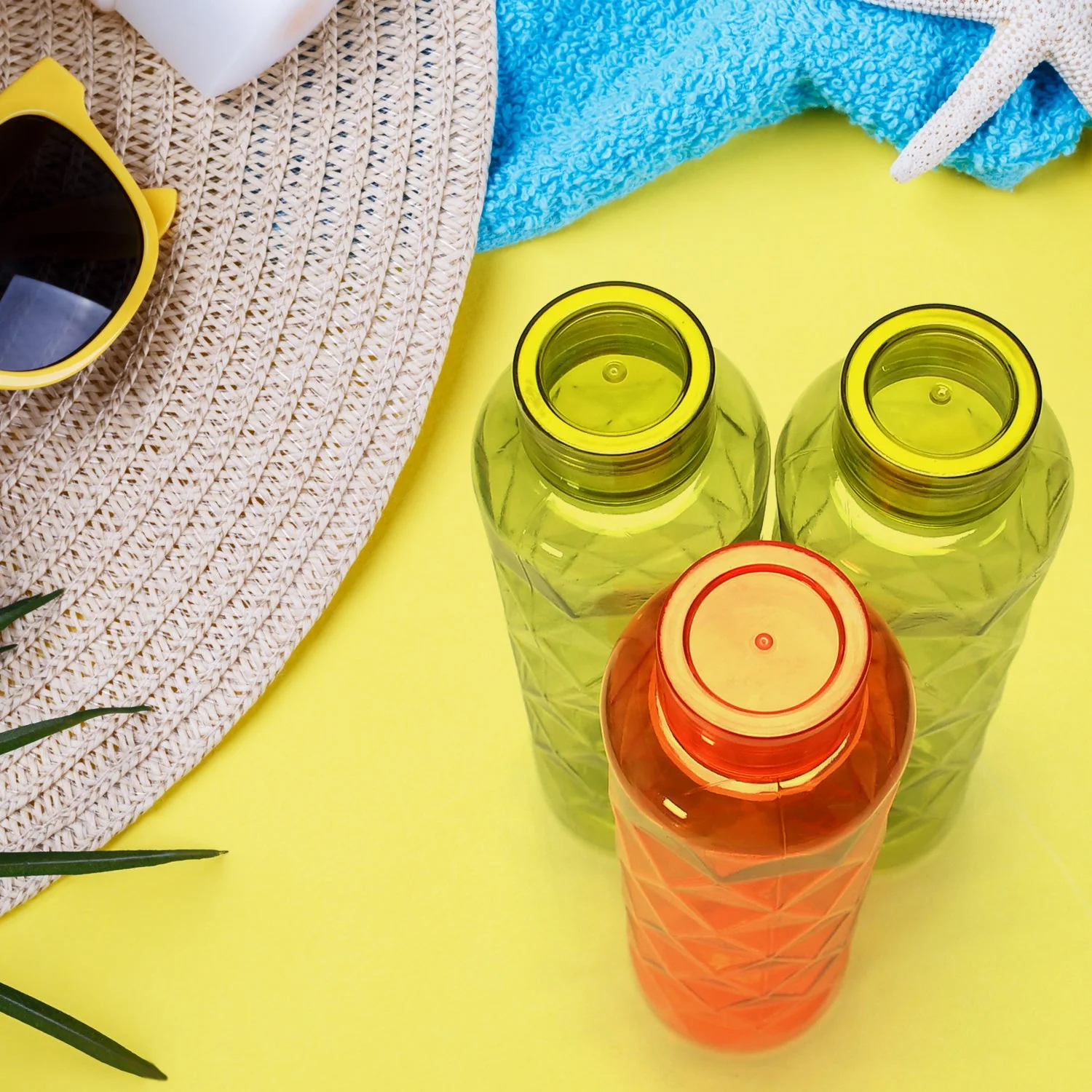 3Pc Set Diamond Cut Bottle Used for storing water and beverages purposes for people - Image 5