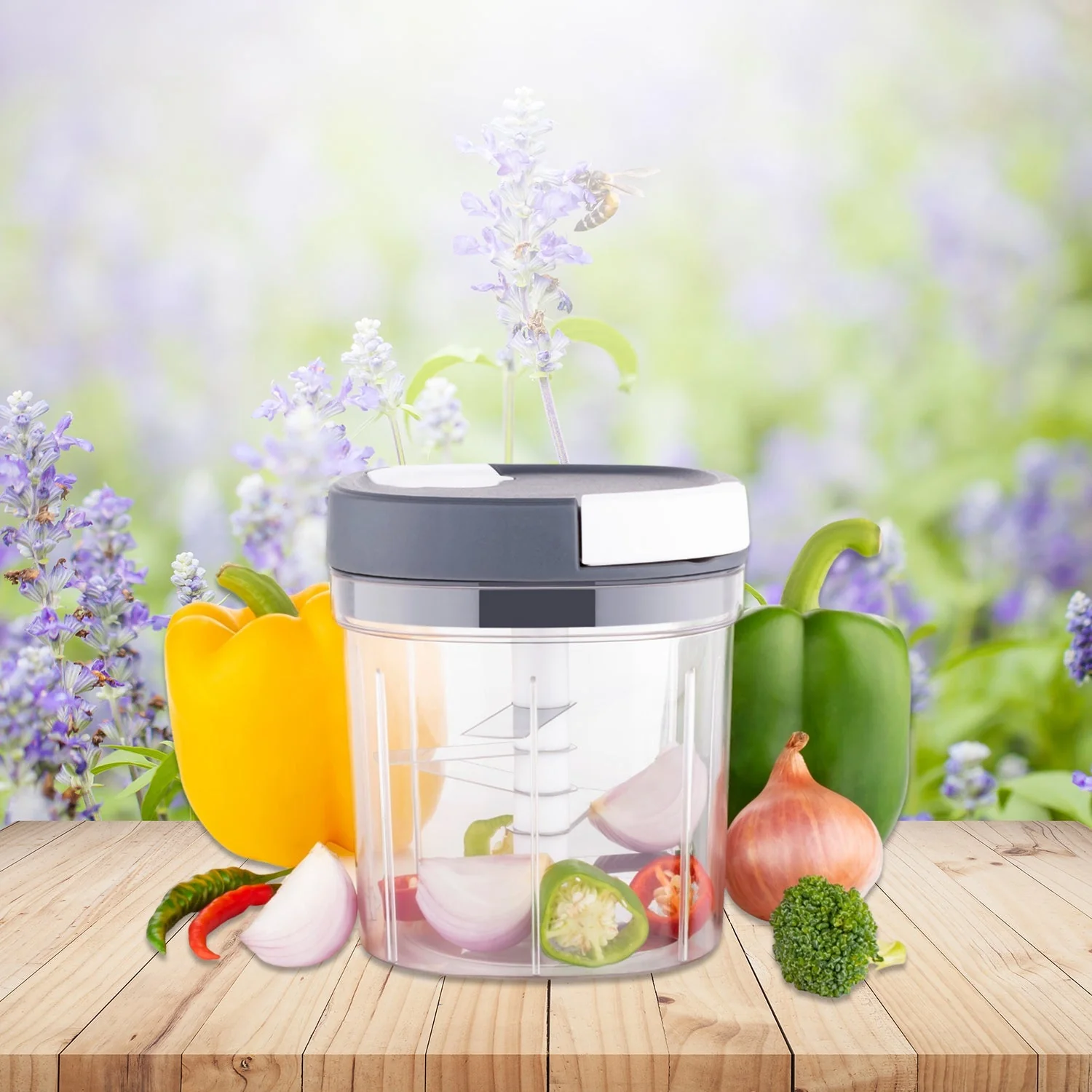 2 in 1 Handy Chopper & Slicer for Fruits, Veggies & Cheese - Image 6