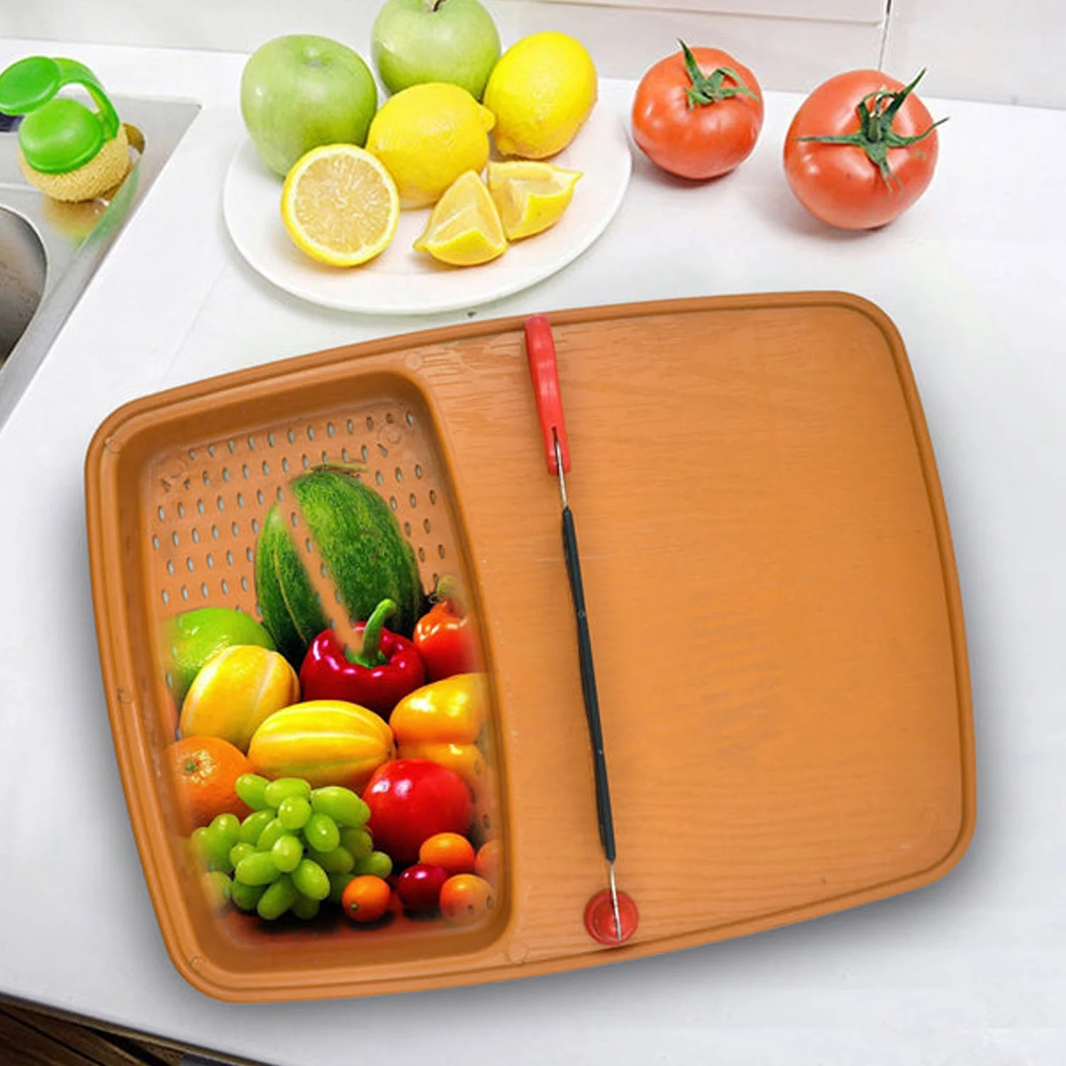Cut & Wash Box & Tray – Versatile Kitchen Tool for Fruits & Vegetables - Image 6