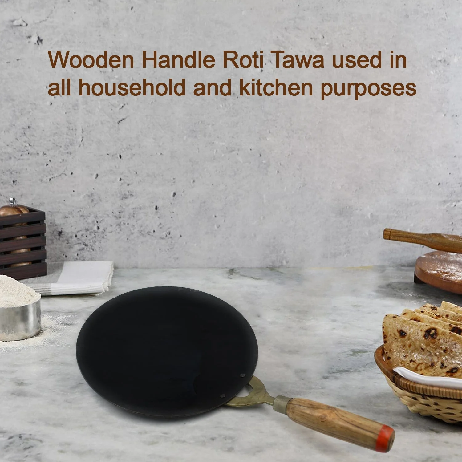 Wooden Handle Roti Tawa used in all household - Image 8