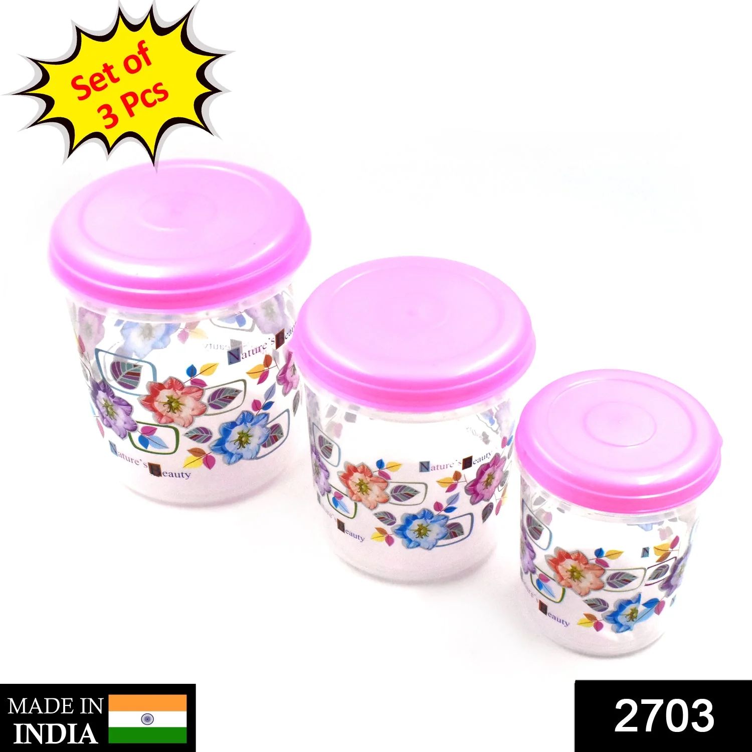 3 Pc Storage Container used in all kinds of places including household - Image 3