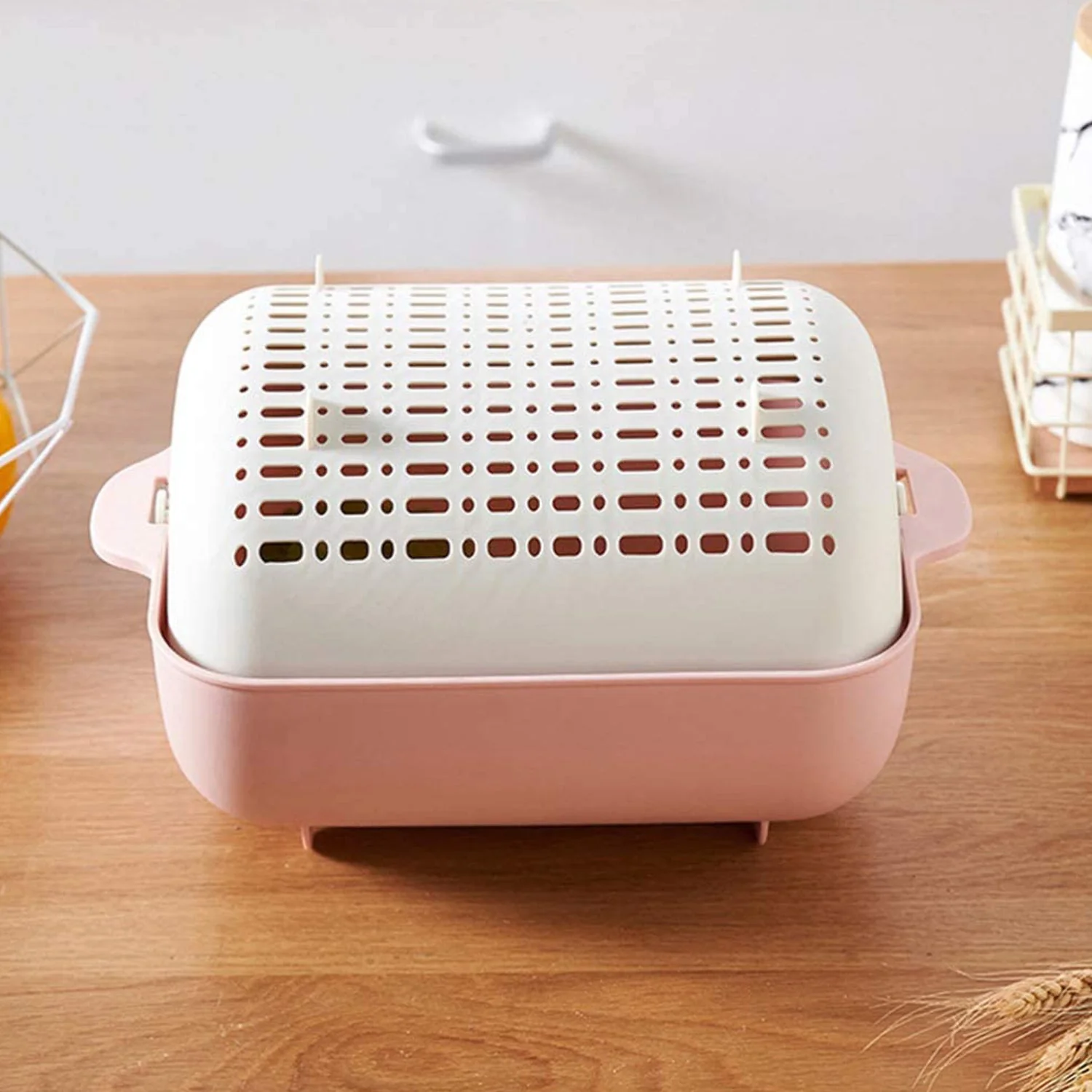 Multifunctional BPA Free Double Layered Plastic Rotatable Strainer (Multicolor) - Image 10