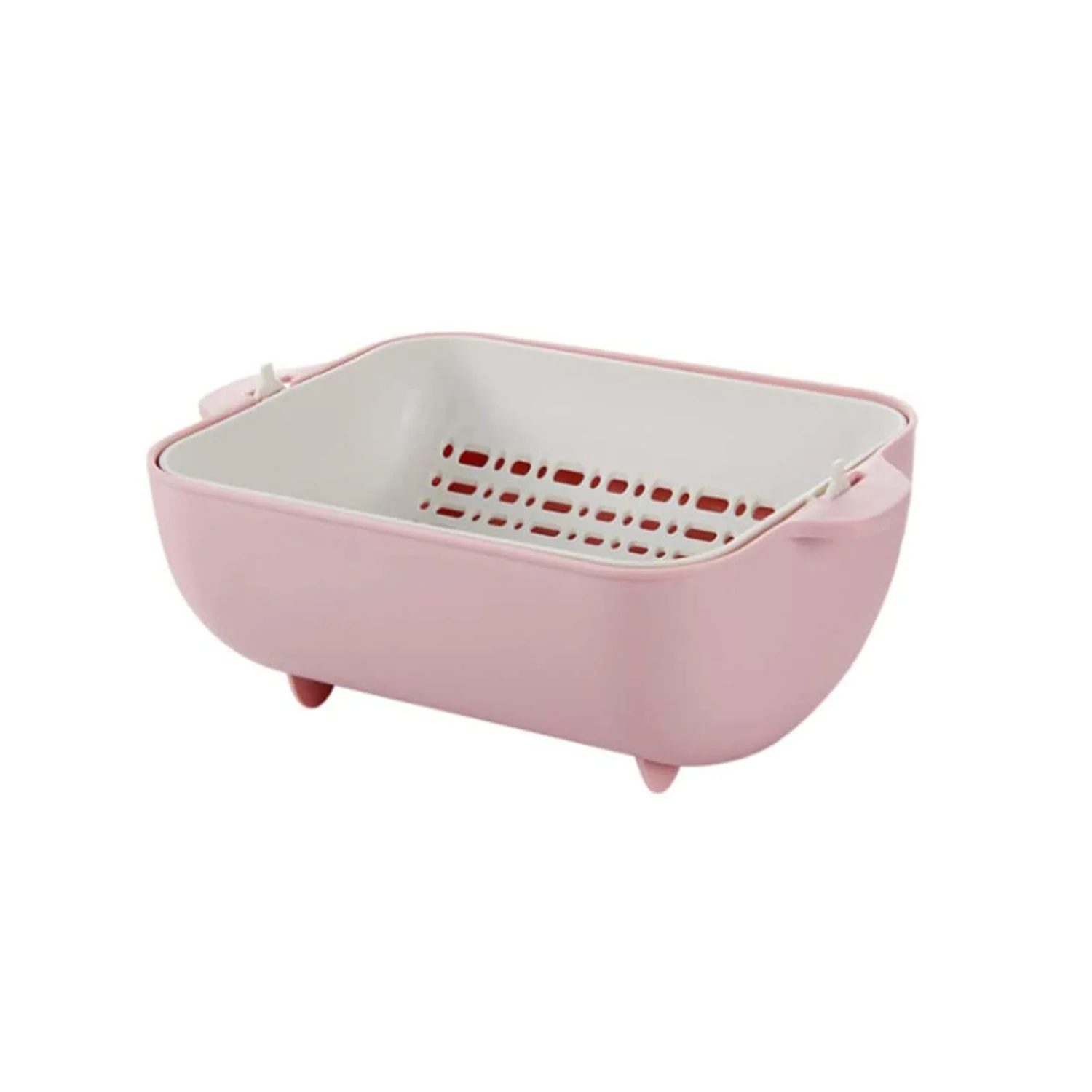 Multifunctional BPA Free Double Layered Plastic Rotatable Strainer (Multicolor) - Image 11