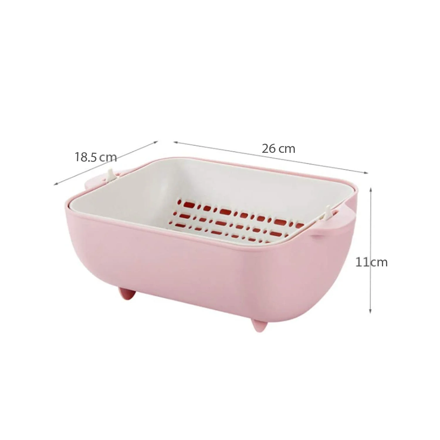 Multifunctional BPA Free Double Layered Plastic Rotatable Strainer (Multicolor) - Image 9