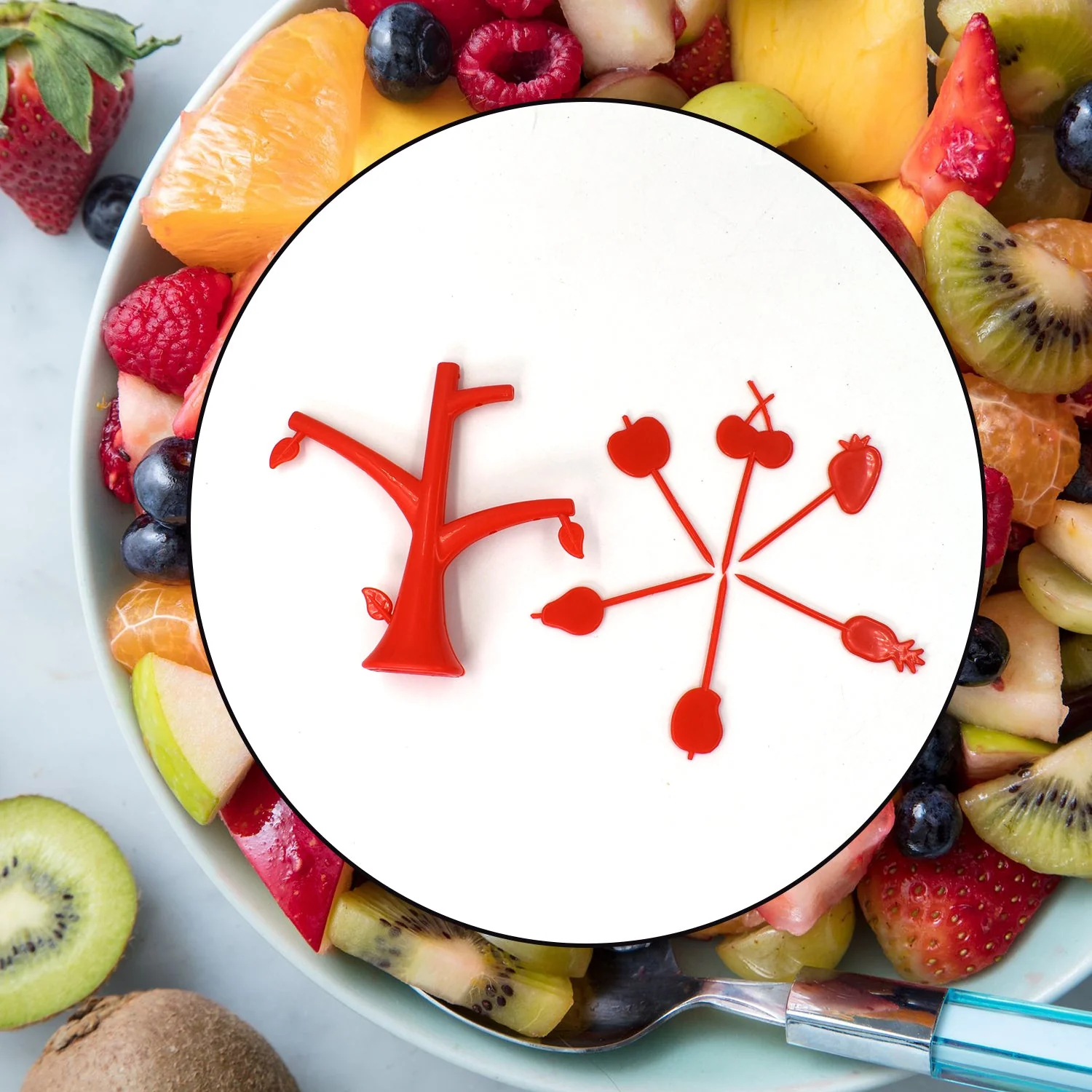 6 Pc Fruit Fork Set for Convenient Eating of Fruits and Vegetable Salads - Image 3