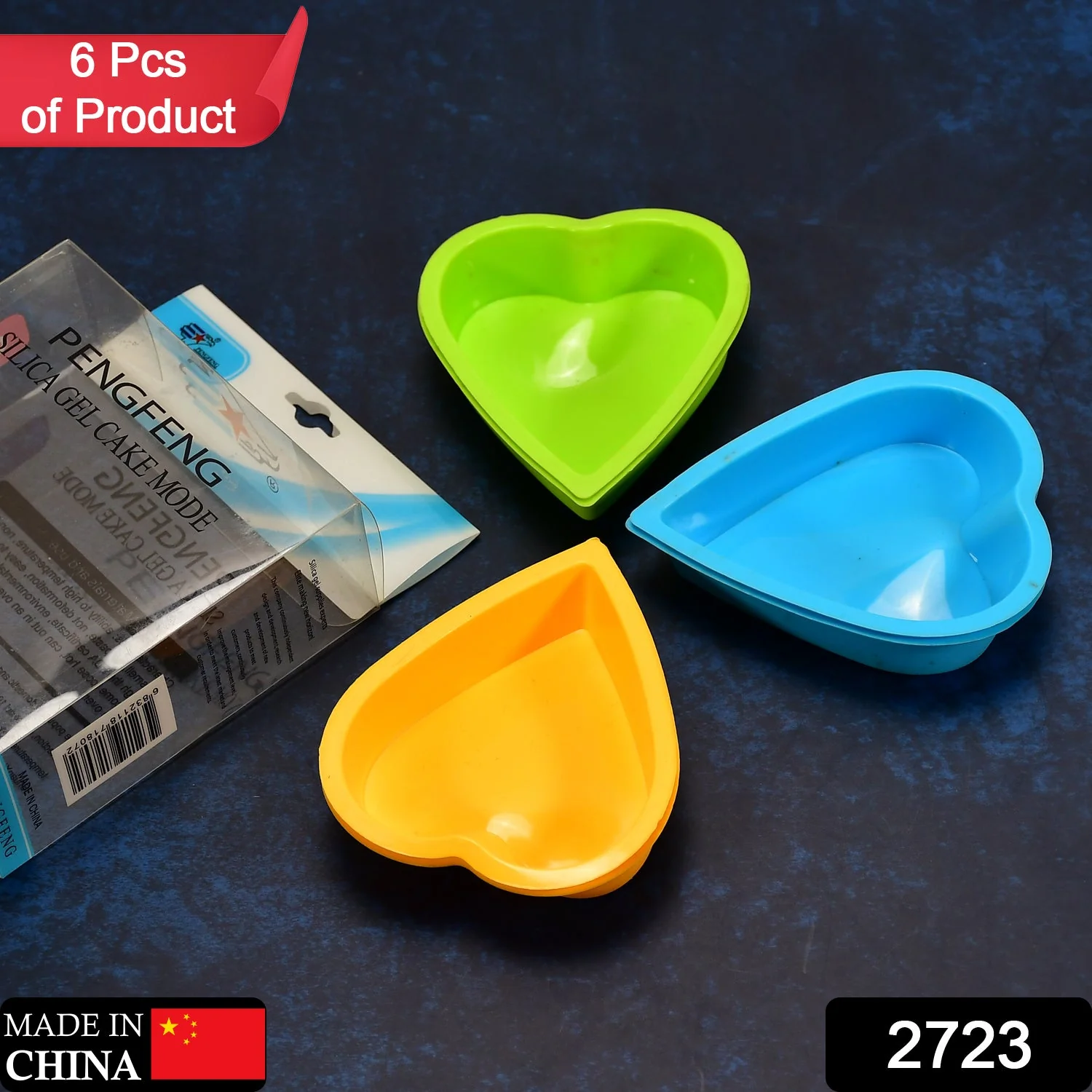 Heart-Shaped Silicone Cake Mold – Baking Tools & Bakeware (Pack of 6) - Image 2