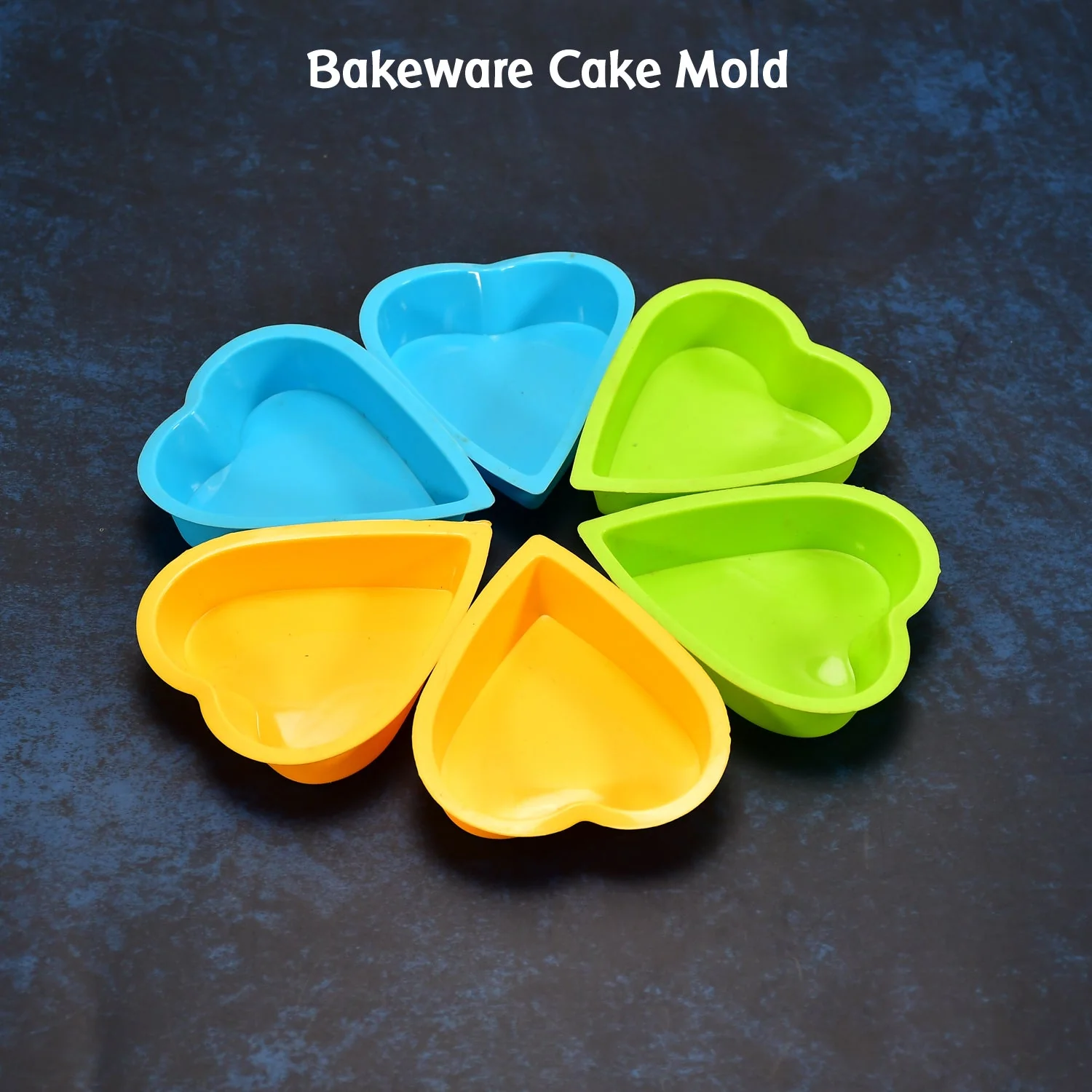 Heart-Shaped Silicone Cake Mold – Baking Tools & Bakeware (Pack of 6) - Image 3