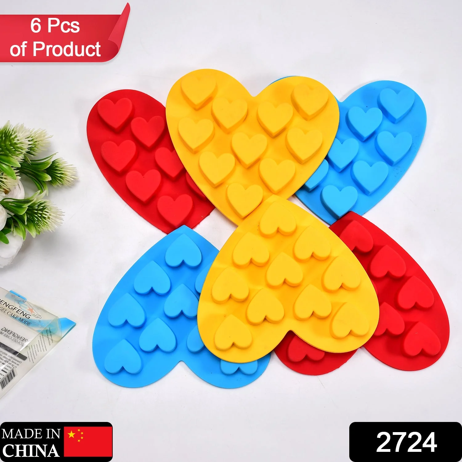 Silicon 10 Cavity Heart Shape Design Chocolate Mould Ice, Jelly Candy Mould - Image 2