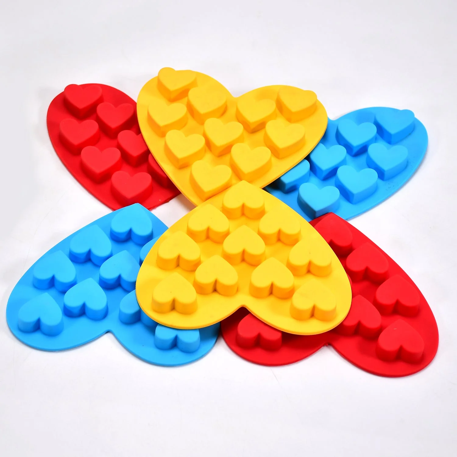 Silicon 10 Cavity Heart Shape Design Chocolate Mould Ice, Jelly Candy Mould - Image 4