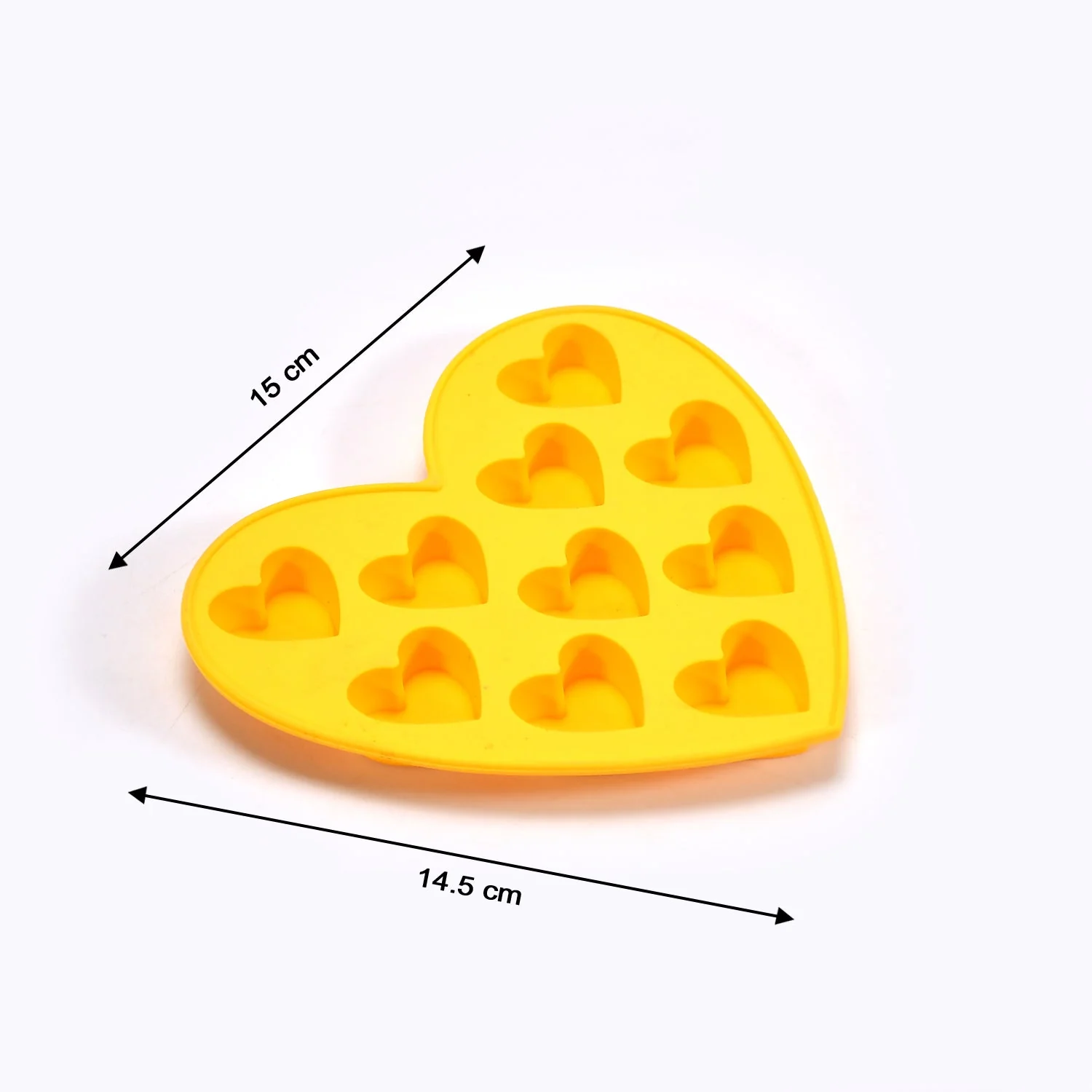 Silicon 10 Cavity Heart Shape Design Chocolate Mould Ice, Jelly Candy Mould - Image 9