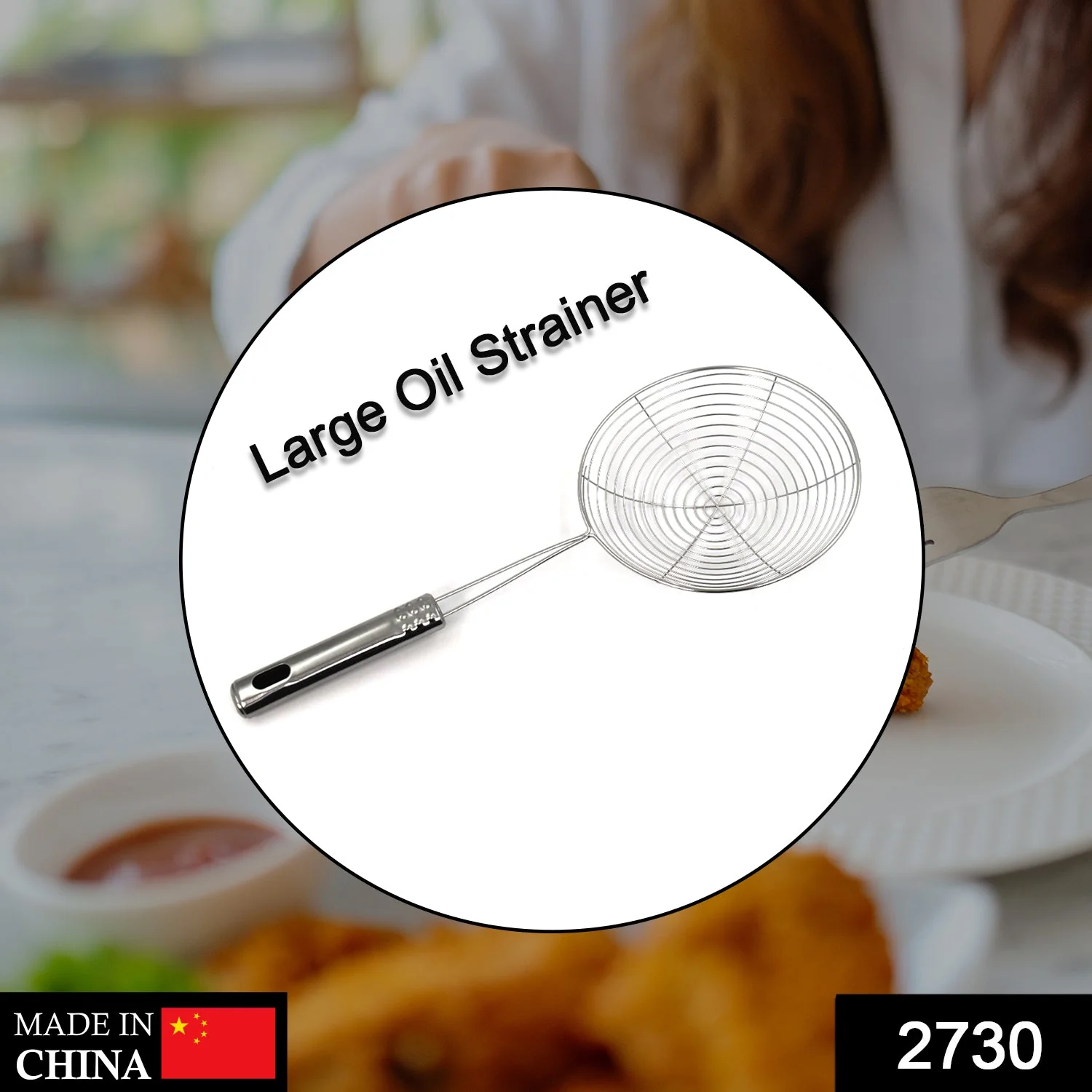 Large Oil Strainer Get Fried Food Stuffs Easily Without Any Problem And Damage - Image 2