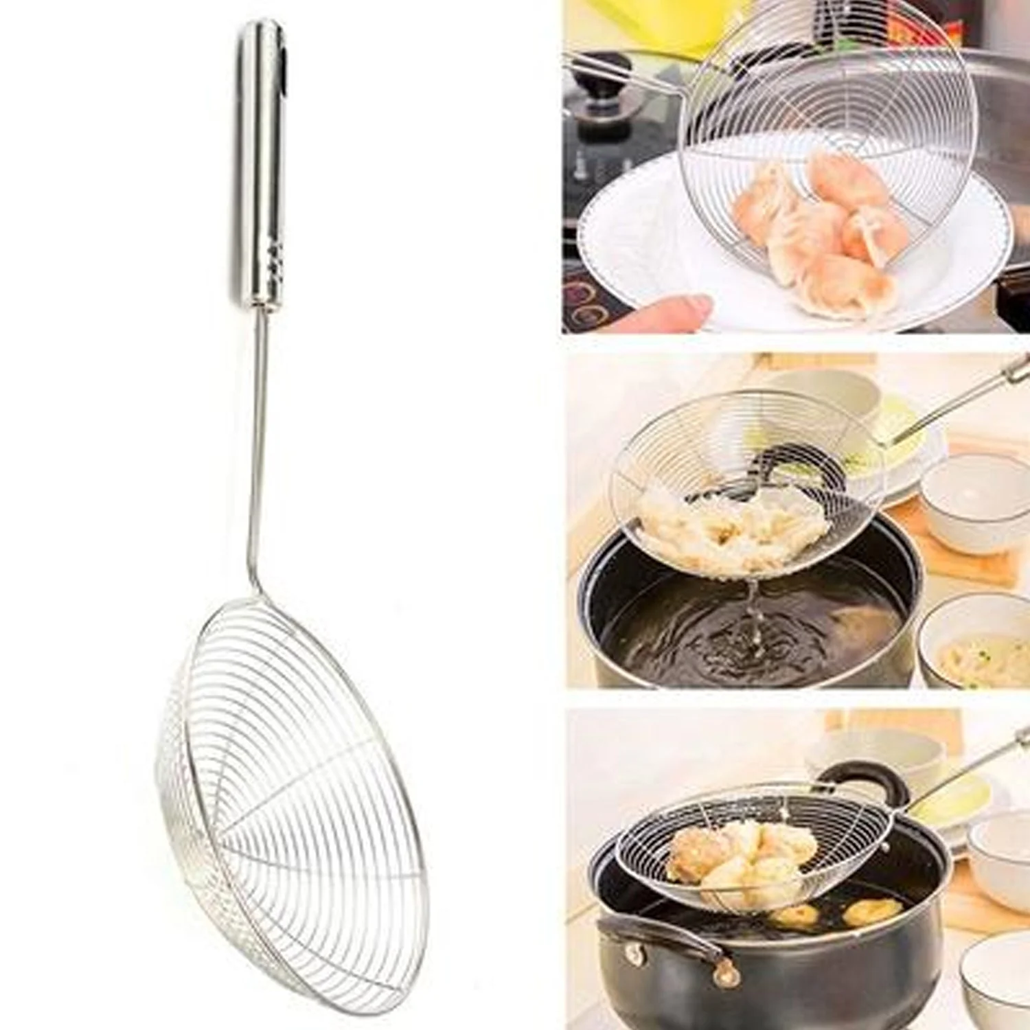Large Oil Strainer Get Fried Food Stuffs Easily Without Any Problem And Damage - Image 8
