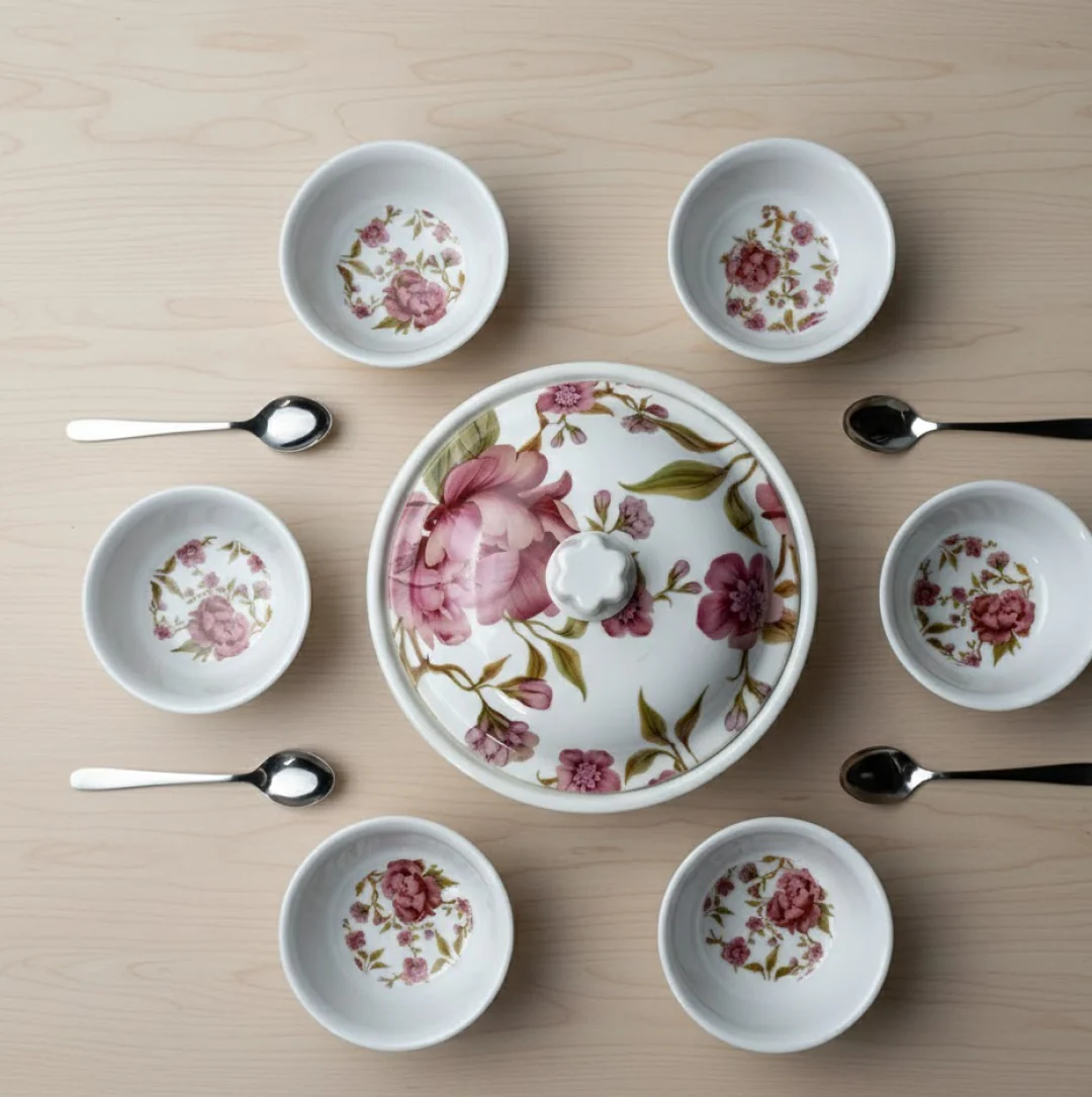 5 Pc Pudding Set used as a cutlery set for serving food purposes and sweet dishes - Image 2
