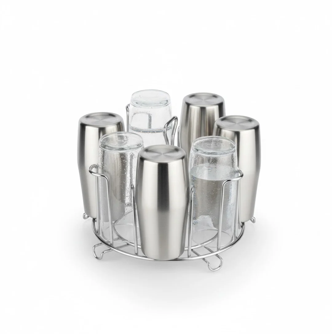 SS Round Glass Stand used for holding sensitive glasses - Image 3