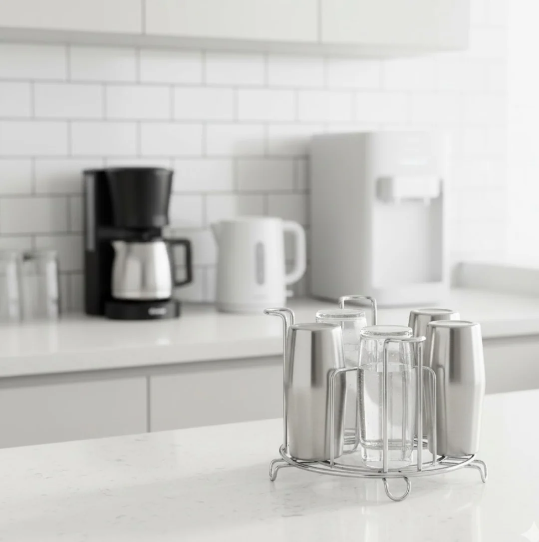 SS Round Glass Stand used for holding sensitive glasses - Image 4