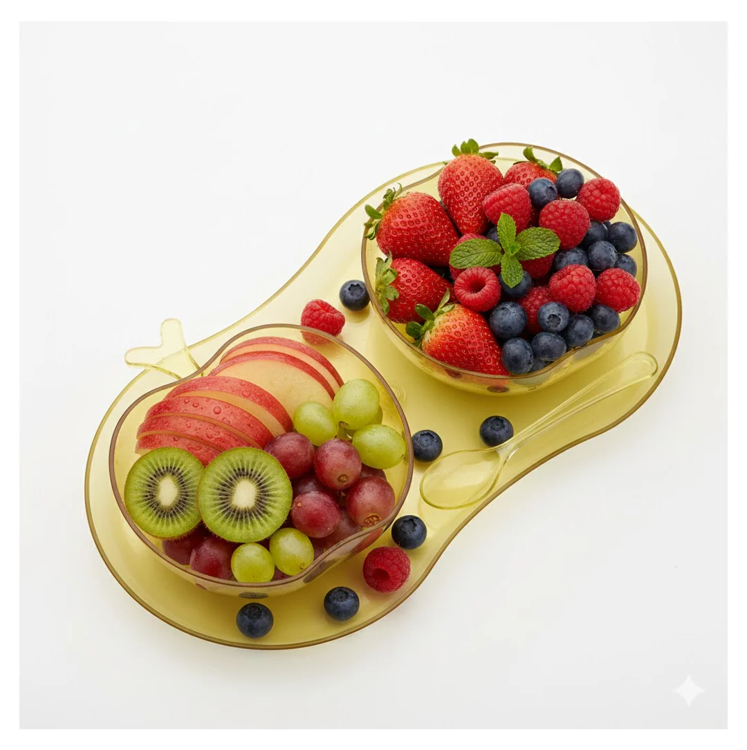 Apple Shape Tray Bowl Used For Serving Snacks And Various Food Stuffs. - Image 2