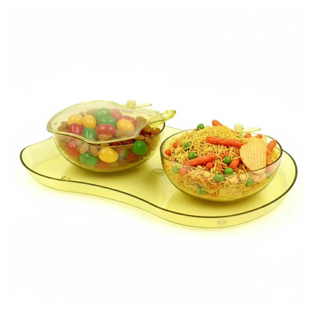 Apple Shape Tray Bowl Used For Serving Snacks And Various Food Stuffs. - Image 8