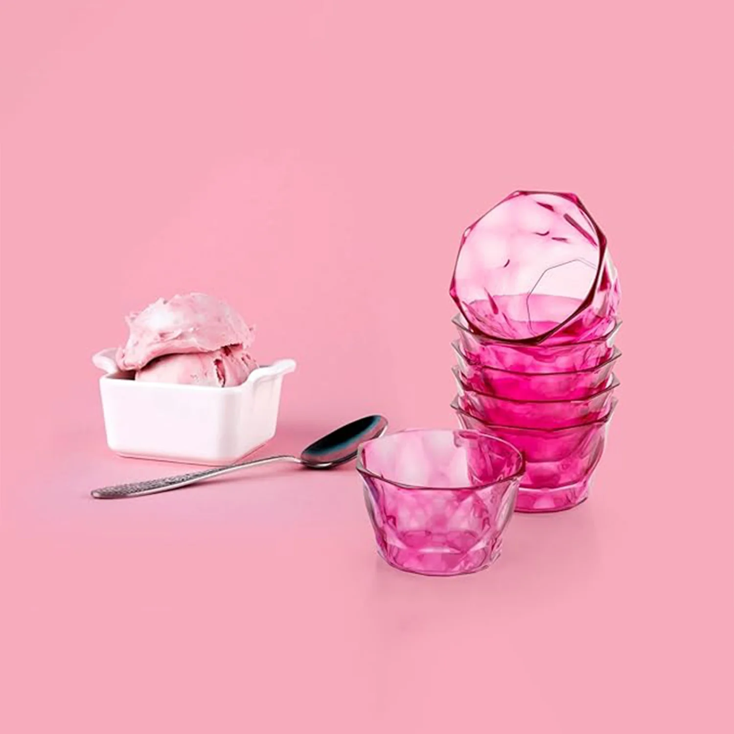 6pc Diamond shape ice cream bowl set - Image 4